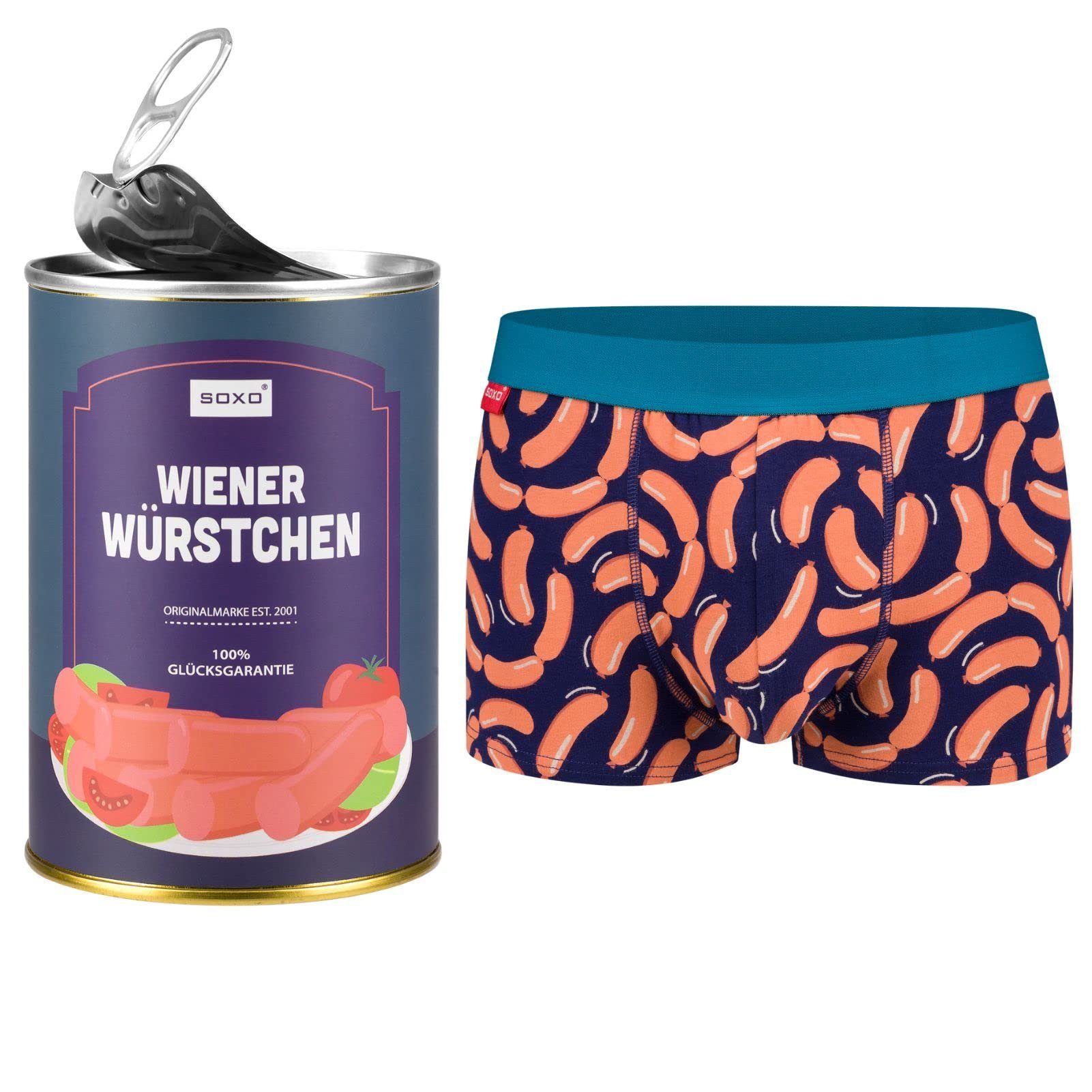 Soxo Boxer Lustige Herren (Würstchen) Unterhosen Geschenke Für Männer 3  Größen