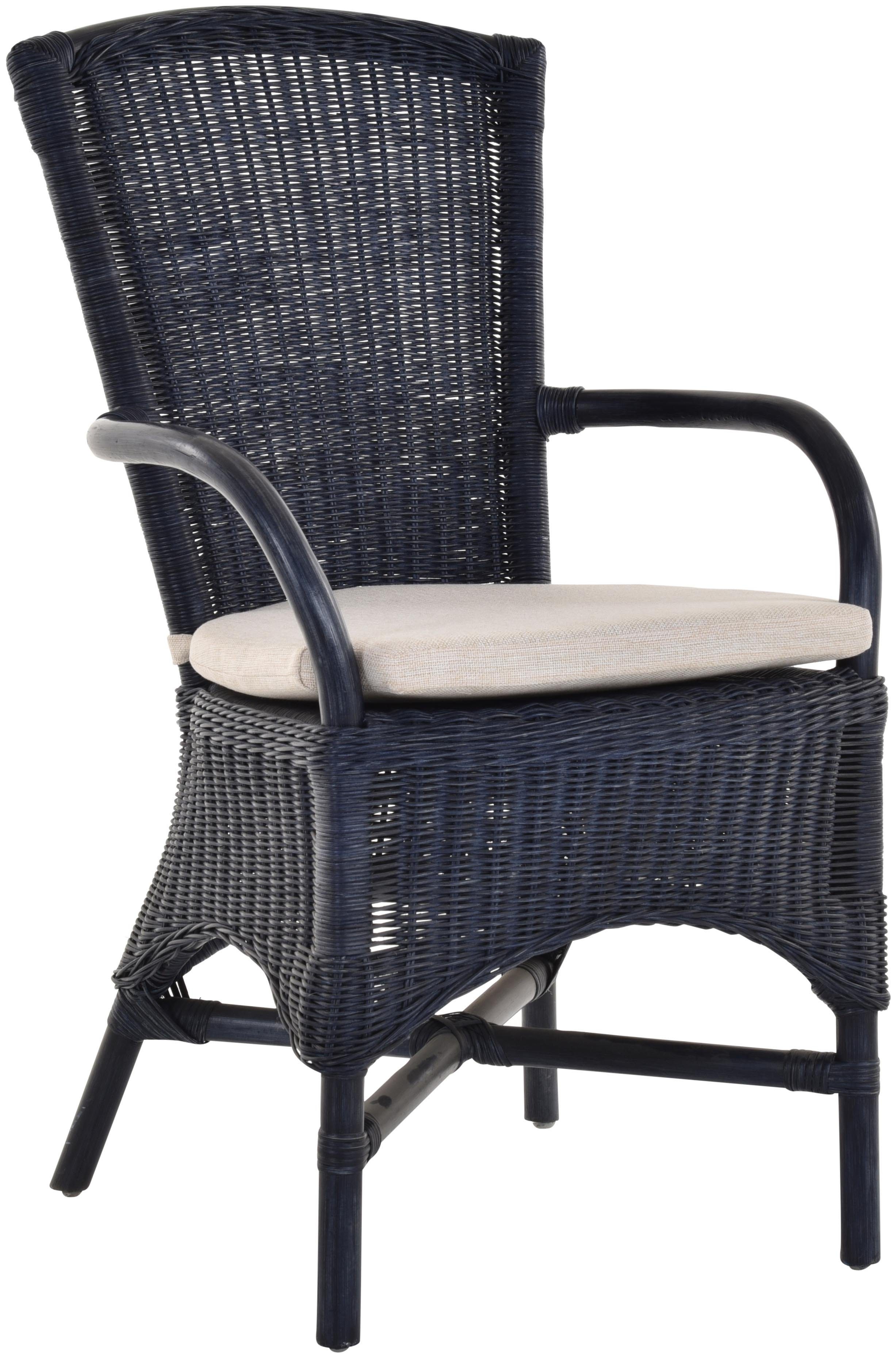 Krines Home Esszimmersessel »Rattan Esszimmerstuhl mit Armlehne Rattanstuhl Esszimmerstuhl Küchenstuhl hohe Rückenlehne«