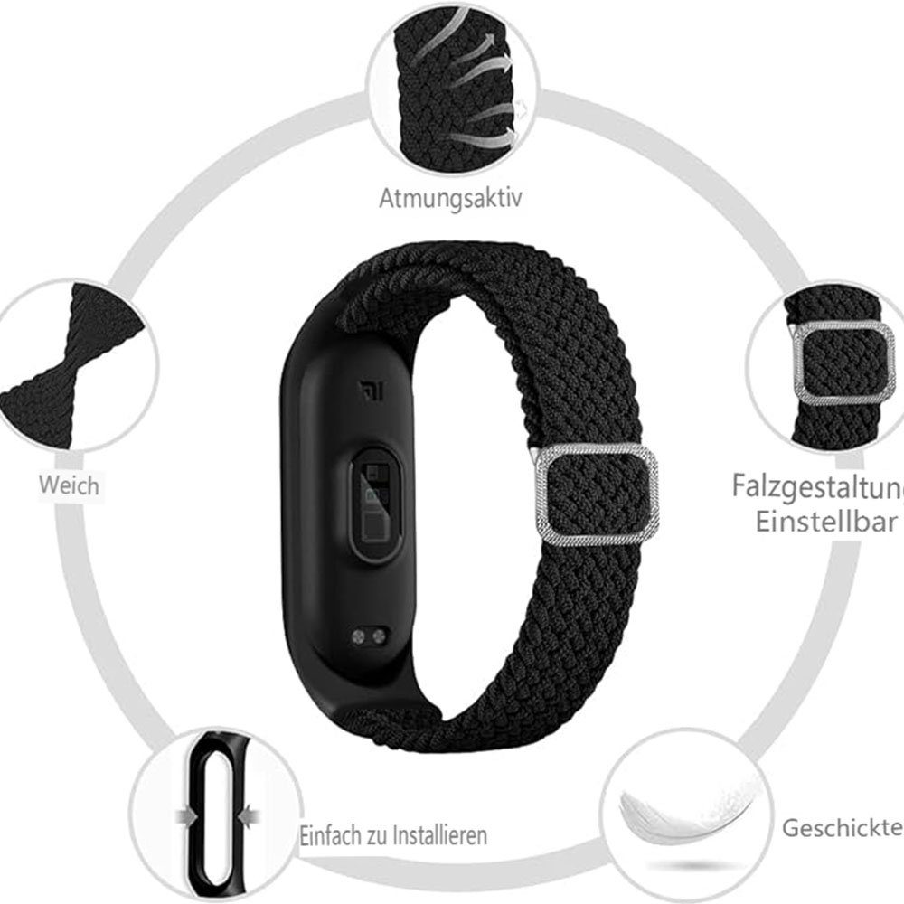 FELIXLEO Smartwatch-Armband Armband Woven Nylon 7/6/5/4/3 Kompatibel Band Xiaomi Einstellbare Mi