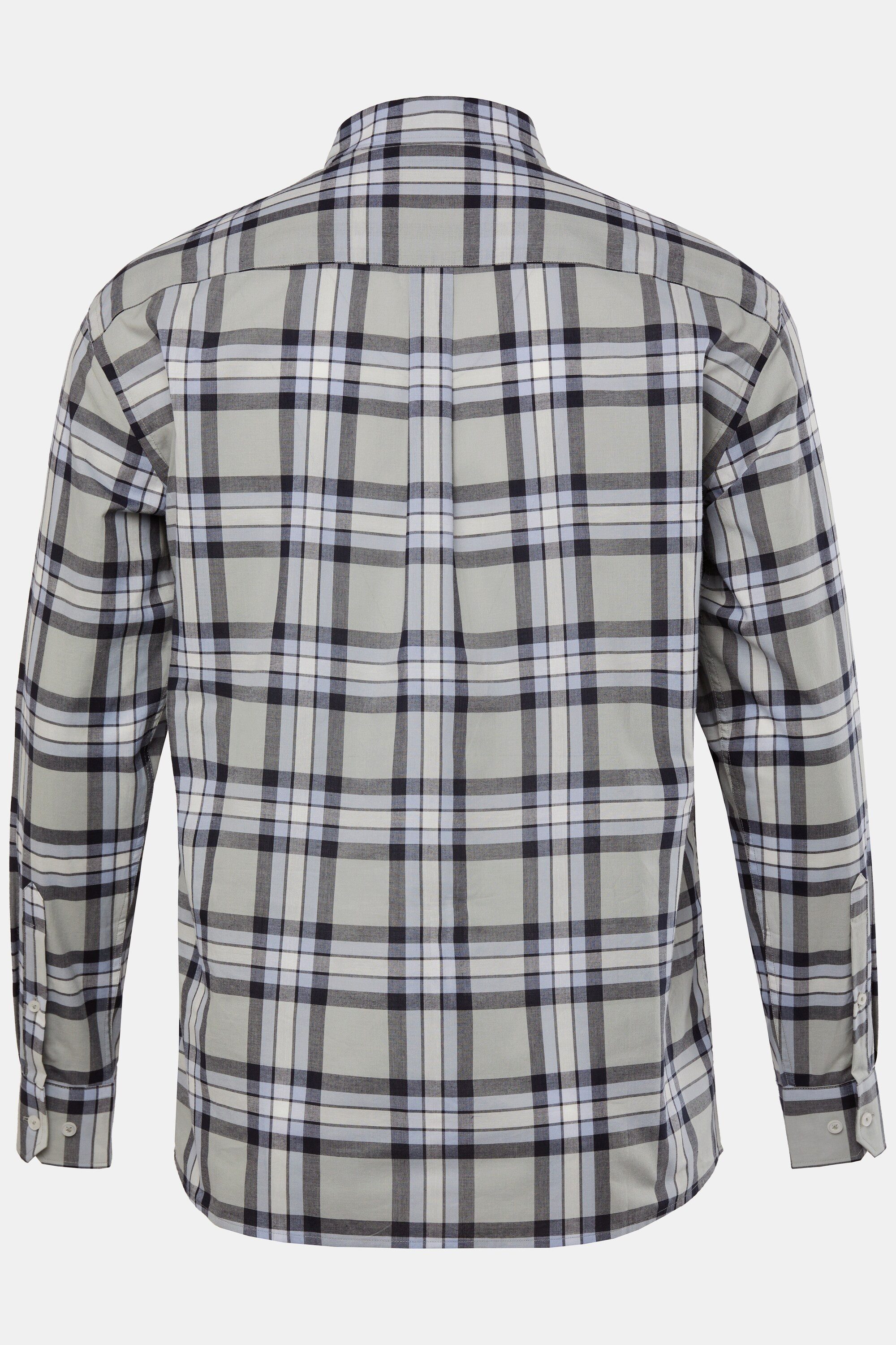 Men Plus Businesshemd Karohemd Langarm Buttondown-Kragen Comfort Fit