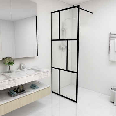 vidaXL Duschwand Duschwand für Begehbare Duschen mit Hartglas Schwarz 80x195 cm