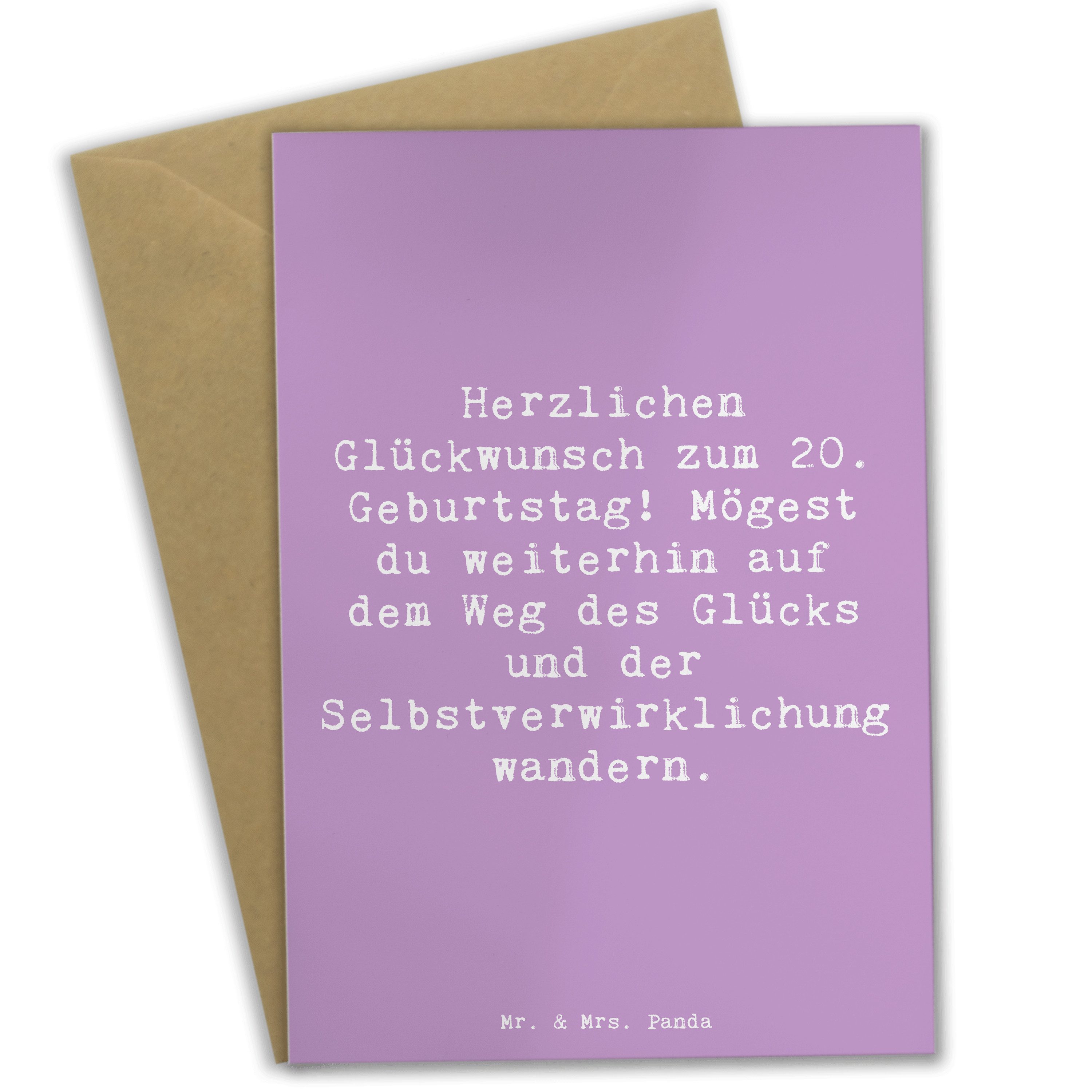 Grußkarte Spruch 20. Geburtstag Glückspfad - Lavendeltraum - Geschenk, Selbstve