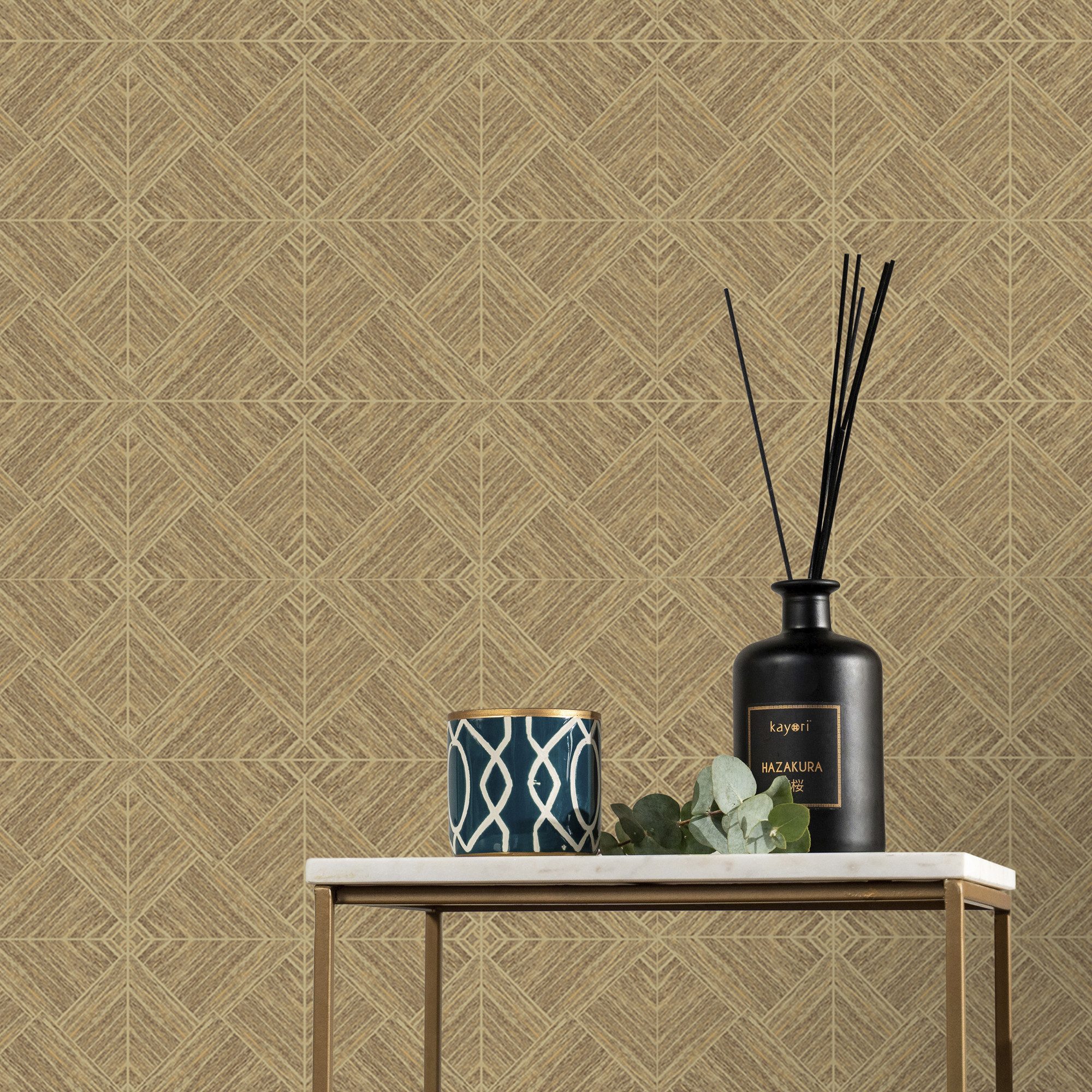 Kayori Vliestapete Kyushu, glatt, kariert, (1 St), 10mx52cm (ca. 5m2)