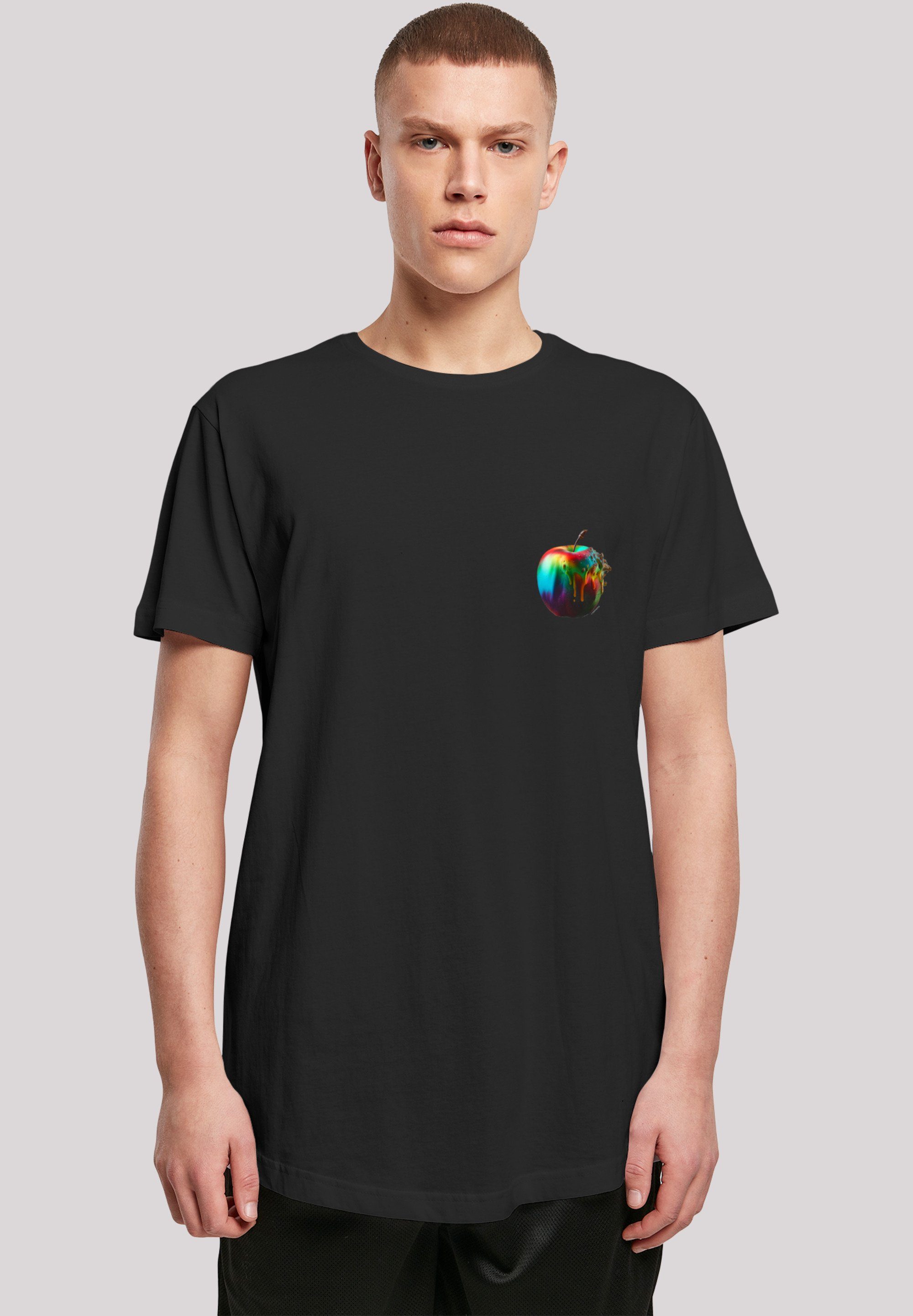 F4NT4STIC T-Shirt Colorfood Collection - Rainbow Apple Print schwarz