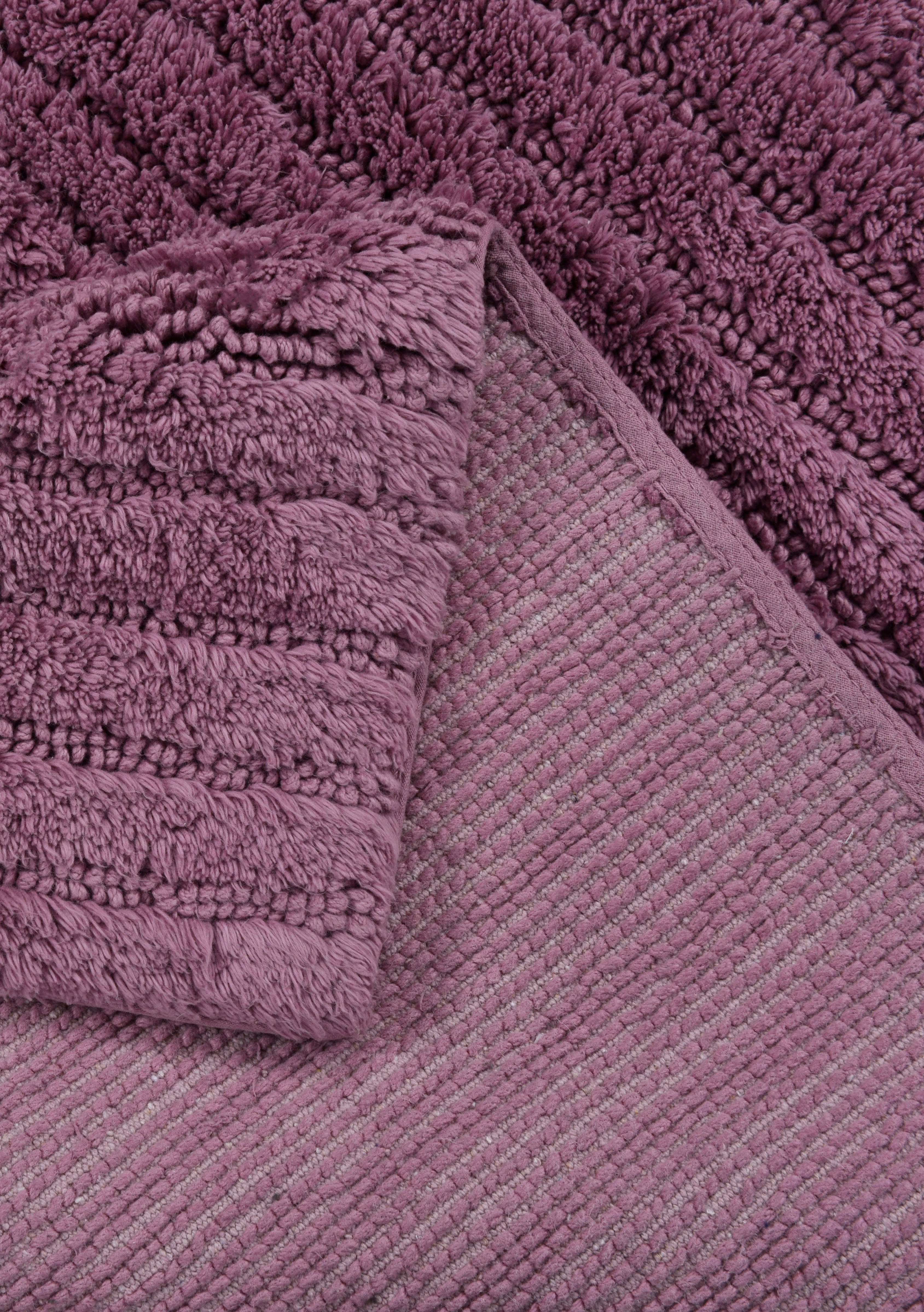 TOM TAILOR HOME Badematte Cotton Stripes, Höhe 20 mm, rutschhemmend beschichtet, strapazierfähig, fußbodenheizungsgeeignet, Baumwolle, rechteckig, Uni Farben, gestreift, reine Baumwolle, Hoch-Tief Effekt