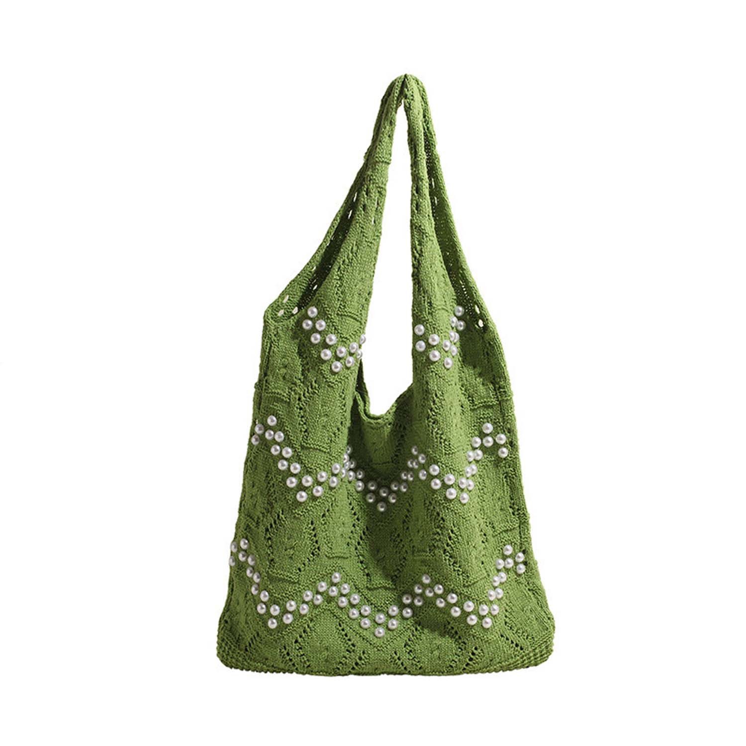 Schultertasche Strandtasche Damen Häkeltasche, Geflochtene Tasche Boho