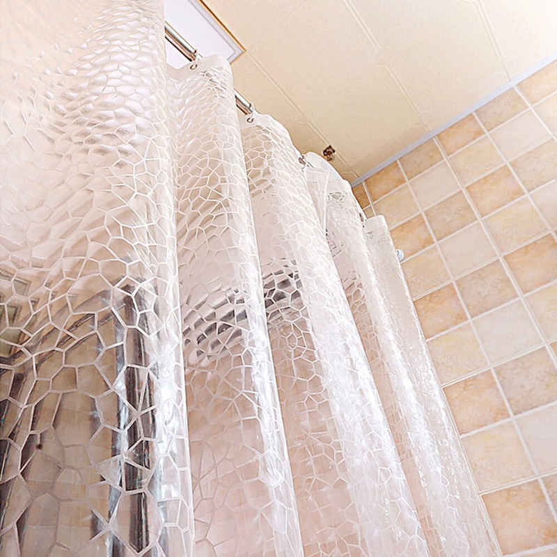 Sunicol Duschvorhang 3D Wasserdicht Badezimmer Duschvorhang, Transparent, mit Haken Breite 80 cm (1-tlg), Badvorhang,Anti-schimmel