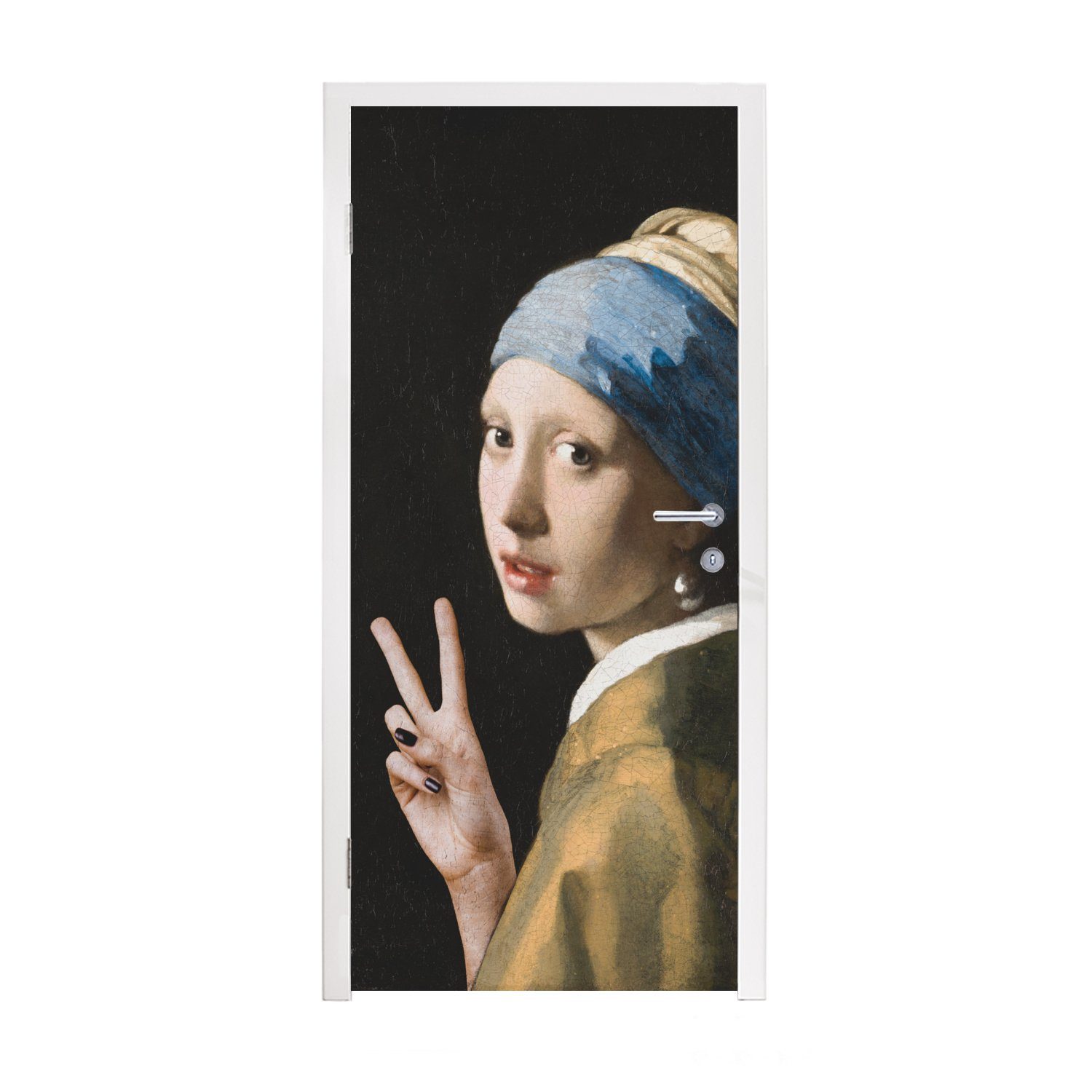 MuchoWow Türtapete Malerei - Vermeer - Alte Meister, Matt, bedruckt, (1 St), Fototapete für Tür, Türaufkleber, 75x205 cm