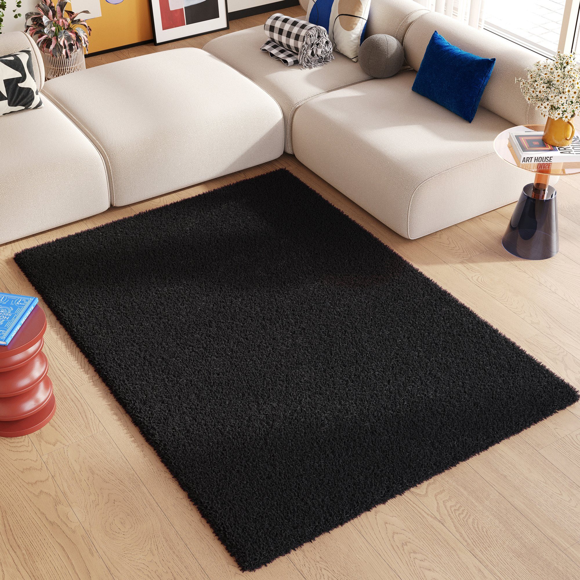 Tapiso Hochflor-Teppich ESSENCE, rechteckig, Höhe: 40 mm, Wohnzimmer, Schla günstig online kaufen