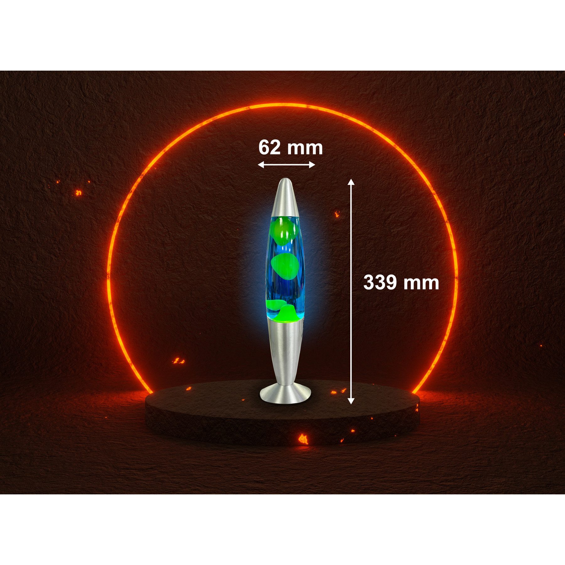 BLULAXA LED Lavalampe BLULAXA LED-Lava-Tischleuchte, 50961, 20W, 34 cm, gelb/blau