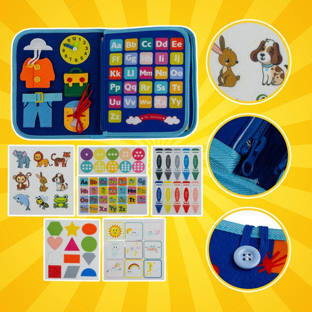 KRUZZEL Motorikbrett Manipulatives Montessori-Brettspielzeug, (Spar-Set, 1-tlg), Buntes Dinosaurier-Motiv, robuste Verarbeitung und sichere Materialien