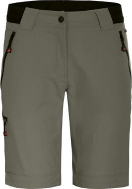 Bergson Zip-off-Hose VIDAA COMFORT Zipp Off (slim) Damen Wanderhose, leicht strapazierfähig, Normalgrößen, grau/grün