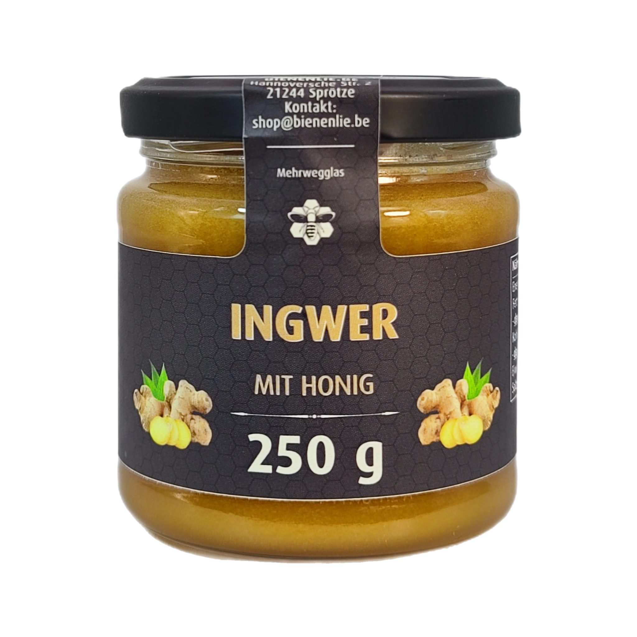 Imkerei BienenLie.be Honig Ingwer mit Honig - würzig & leicht scharf, 250g, 1 x 250 g, 1 St.