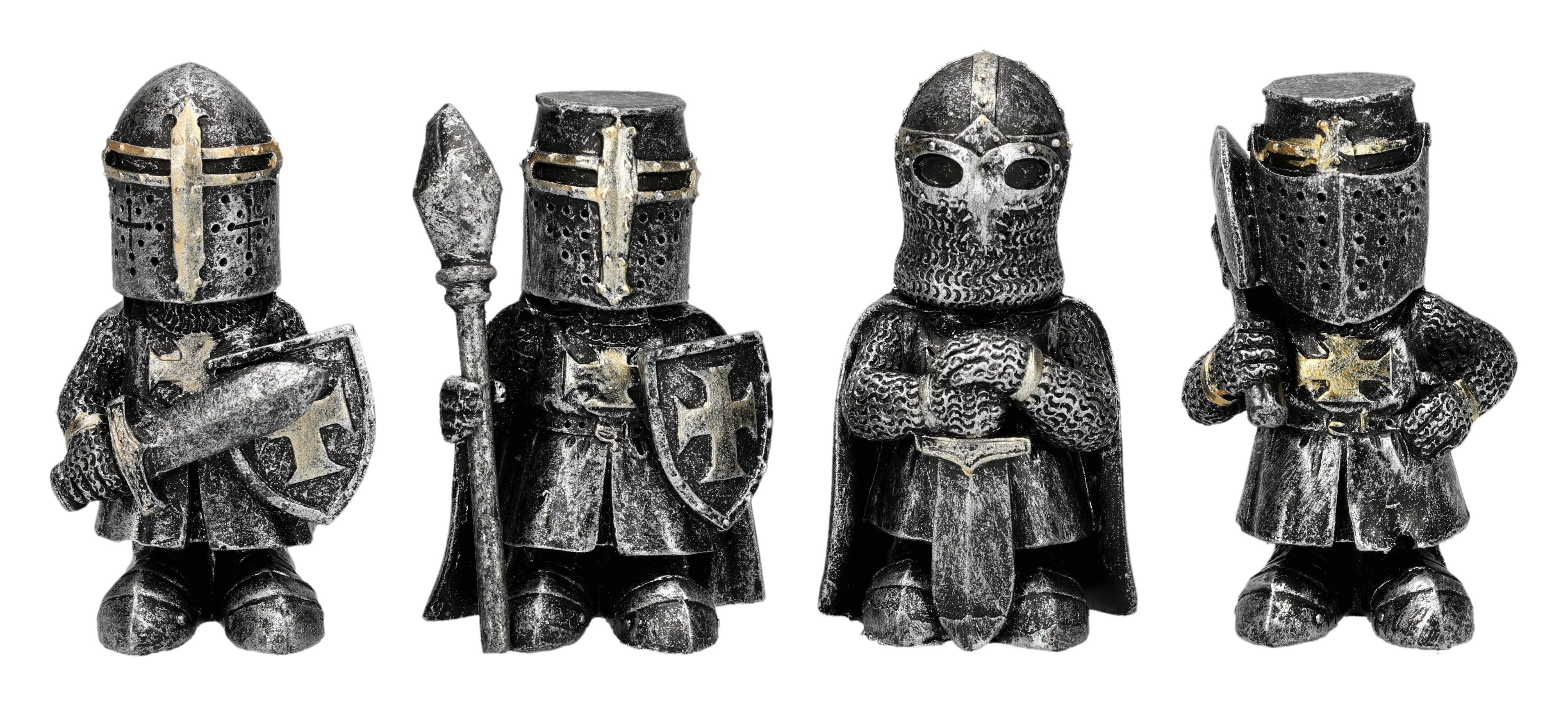 Figuren Shop GmbH Dekofigur Ritterfiguren Set – 24 Mini Ritter Figuren Mittelalter Dekoration 6 cm