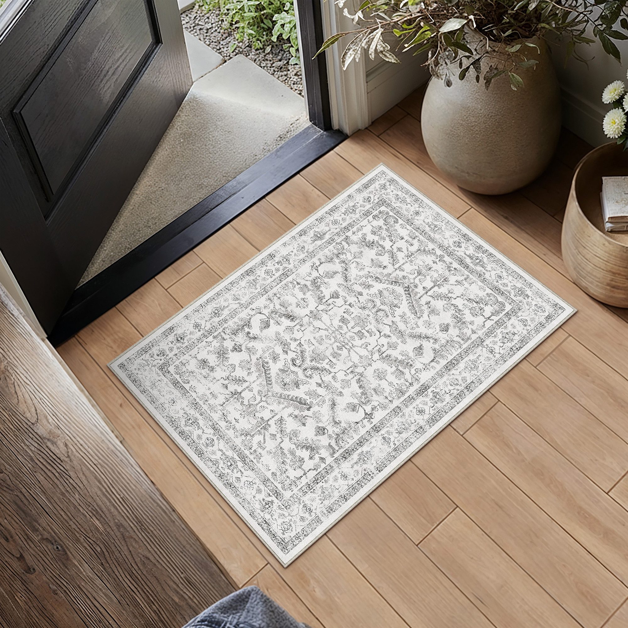 PURECOZY Teppich Kurzflor im Persien-Stil, rutschfest und pflegeleicht, rechteckig, Höhe: 6.1 mm, geeignet für verschiedene Innenräume – Bild 2 von 5