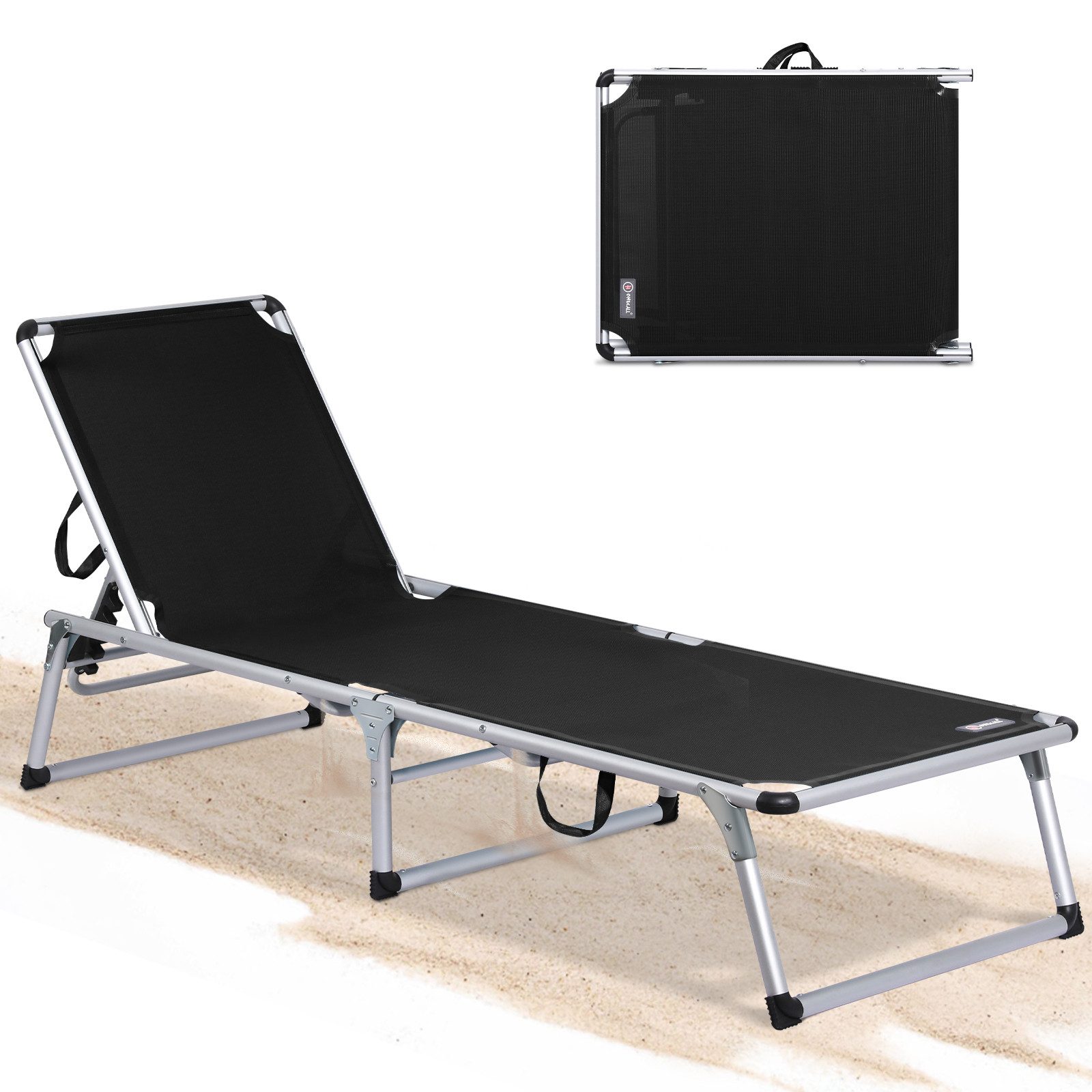 HOMECALL Gartenliege Leicht Sonnenliege Klappbar Alu Liegestuhl Strandliege günstig online kaufen