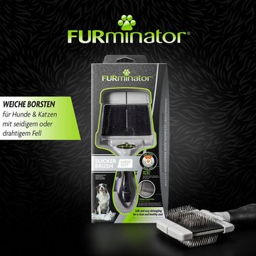 FURminator Zupfbürste Furminator Slicker Brush L Soft, für Hunde und Katzen mit seidigem oder drahtigem Fell