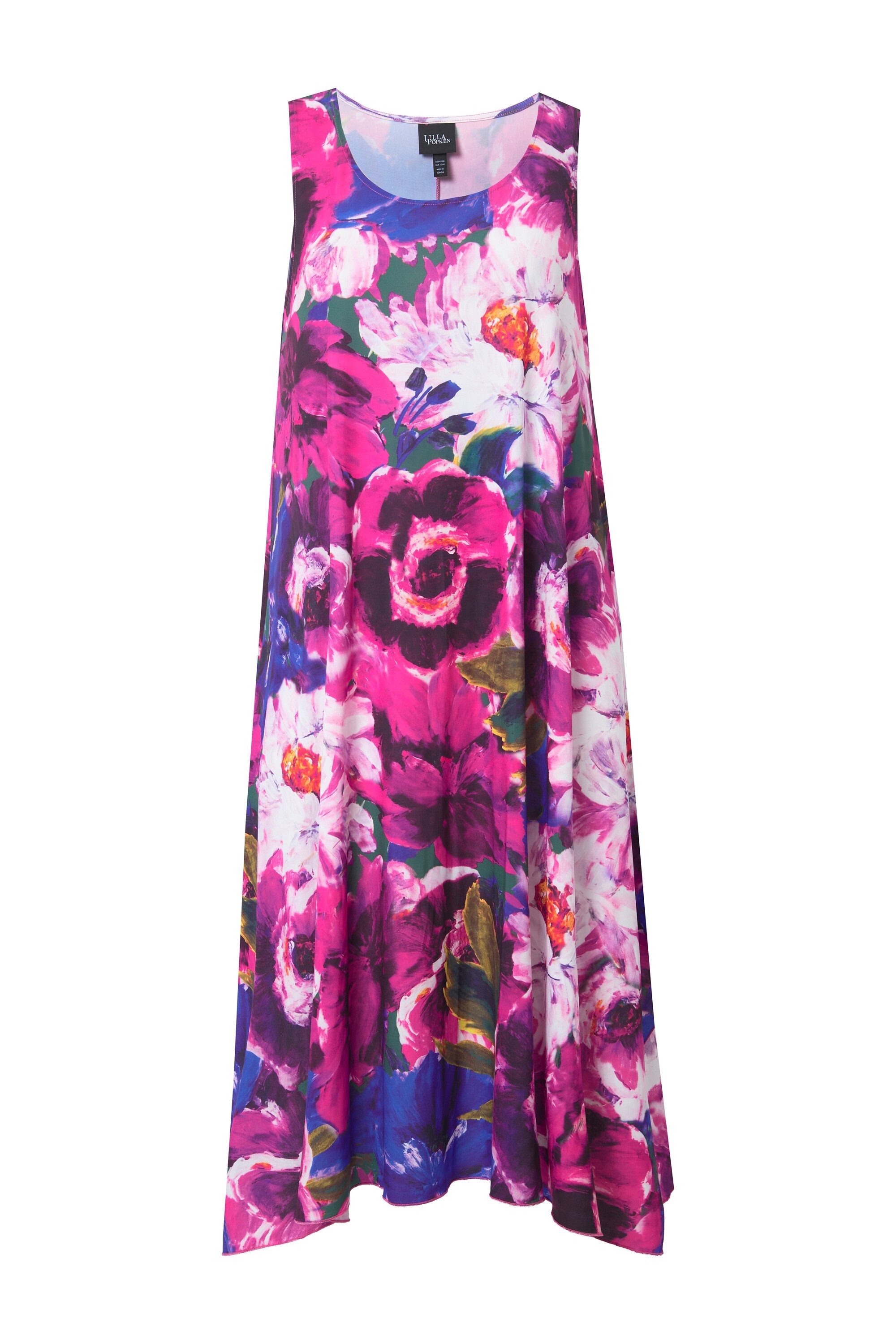 Ulla Popken Cocktailkleid Midikleid Blüten Zipfelsaum günstig online kaufen
