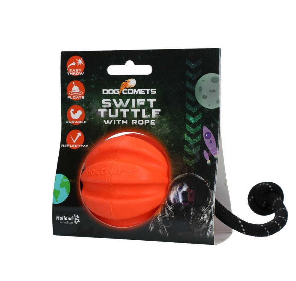 Thumbnail - Dog Comets Tierkuscheltier Ball Swift Tuttle Orange with rope