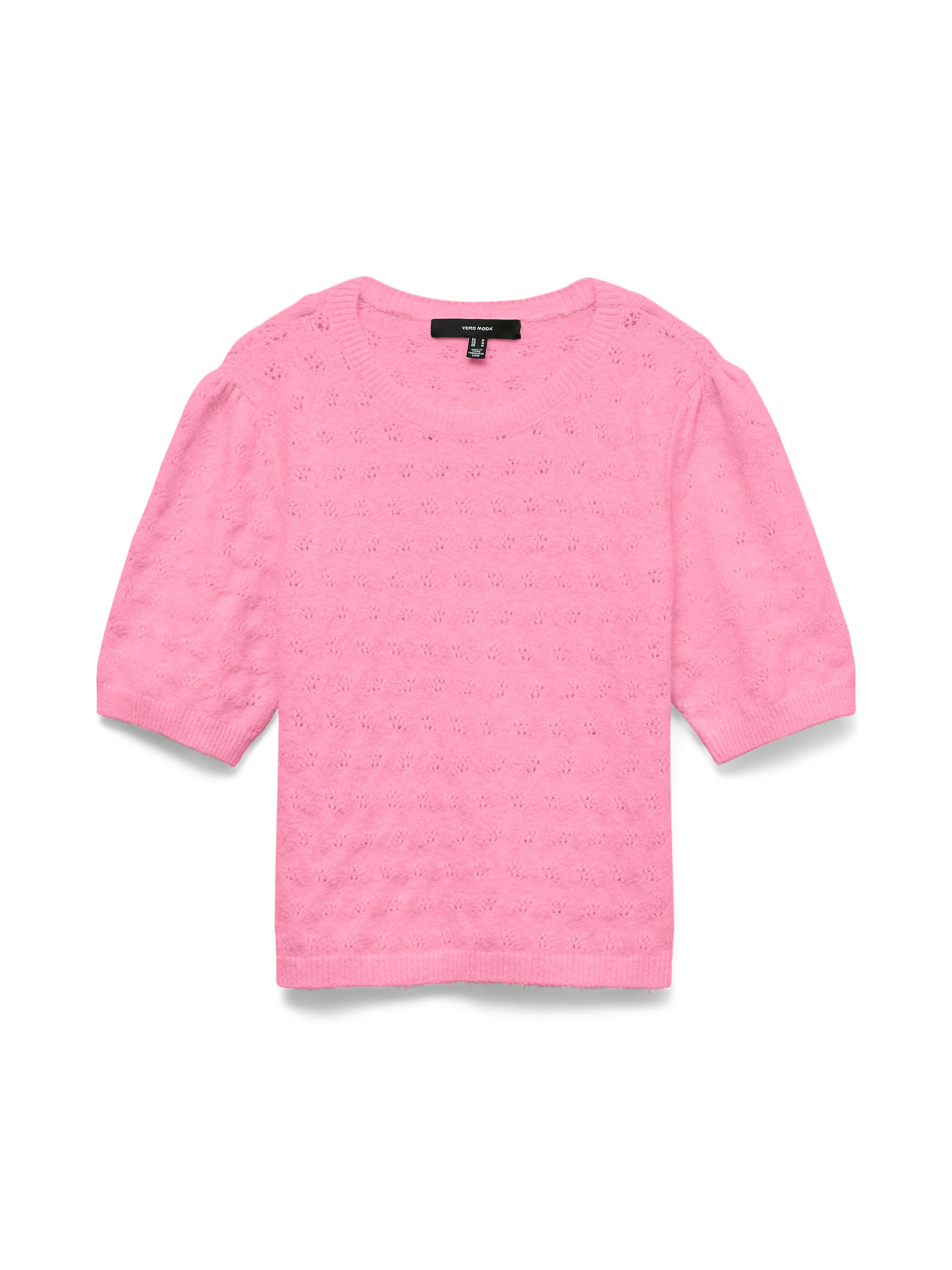Vero Moda Kurzarmpullover VMDOFFY STITCH 2/4 O-NECK PULLOVER NOOS Materialmix, regular fit