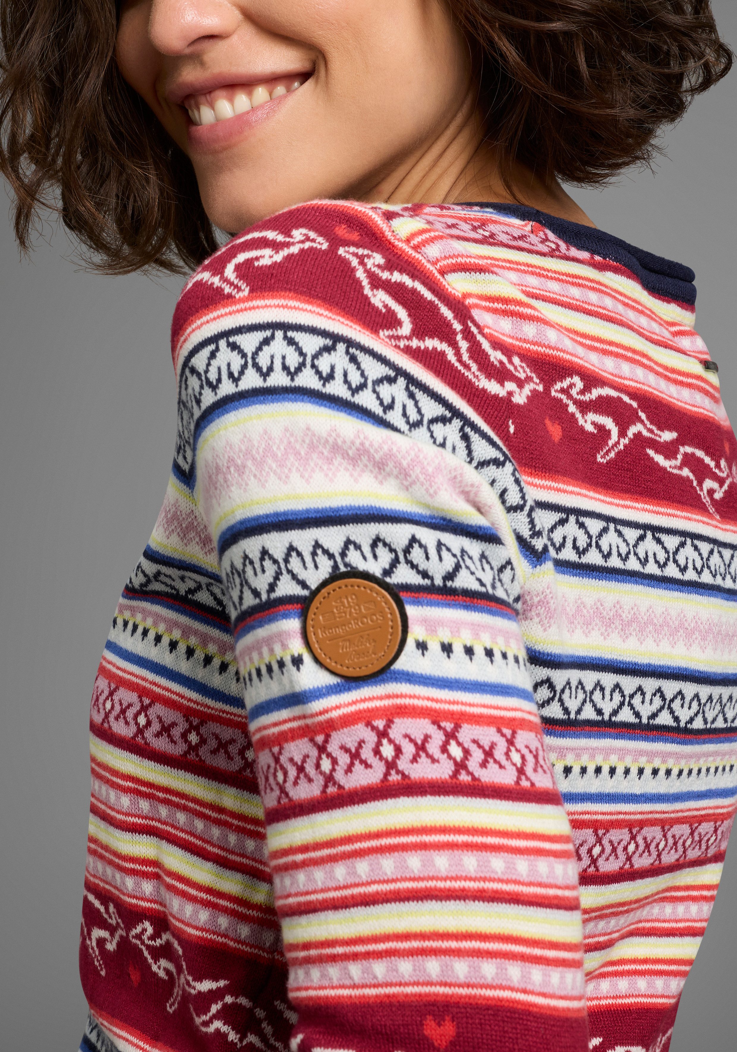KangaROOS Norwegerpullover im Jaquard-Feinstrick