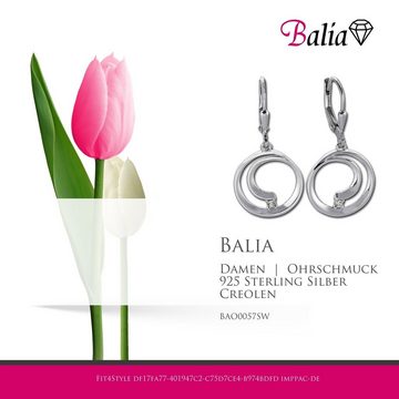 Balia Paar Ohrhänger Balia Damen Ohrringe poliert 925 Silber (Ohrhänger), Damen Ohrhänger Spirale aus 925 Sterling Silber, Farbe: weiß, silber