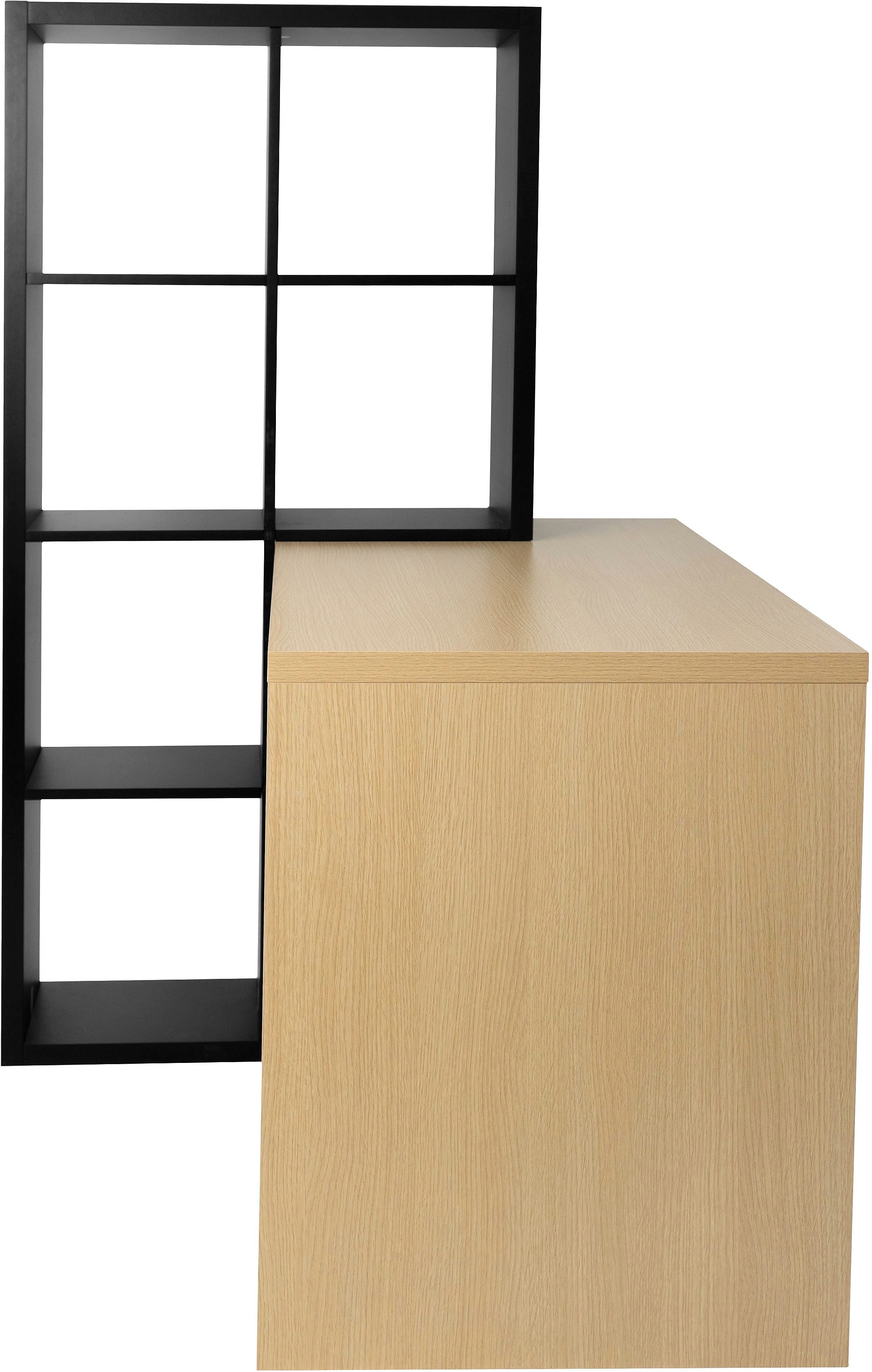 OTTO home Regal-Schreibtisch Triest, Computertisch mit Raumtrenner, Breite 156 cm, Regalelement flexibel montierbar, 6 Fächer, Tischbreite 120 cm – Bild 4 von 5