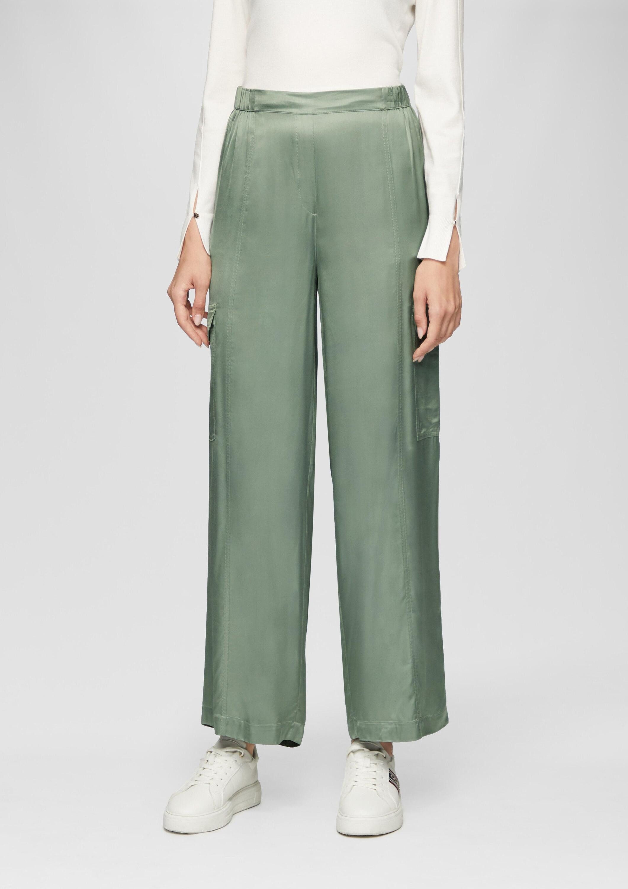 s.Oliver Chinos Hose Satinhose mit Cargotaschen