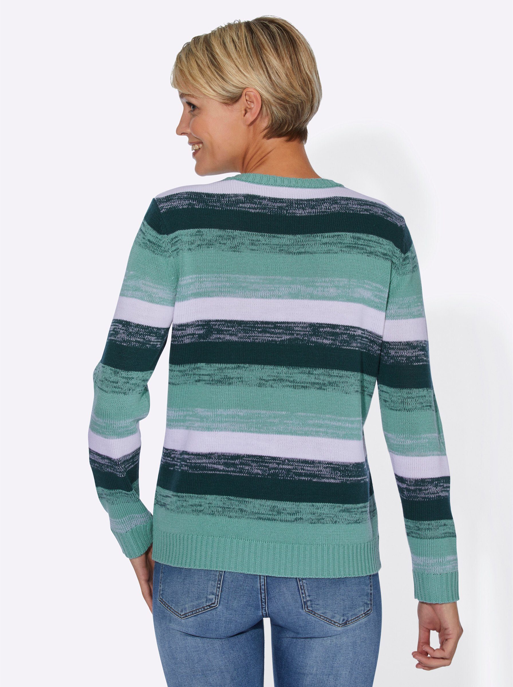 aquapetrol-gemustert Sieh an! Strickpullover