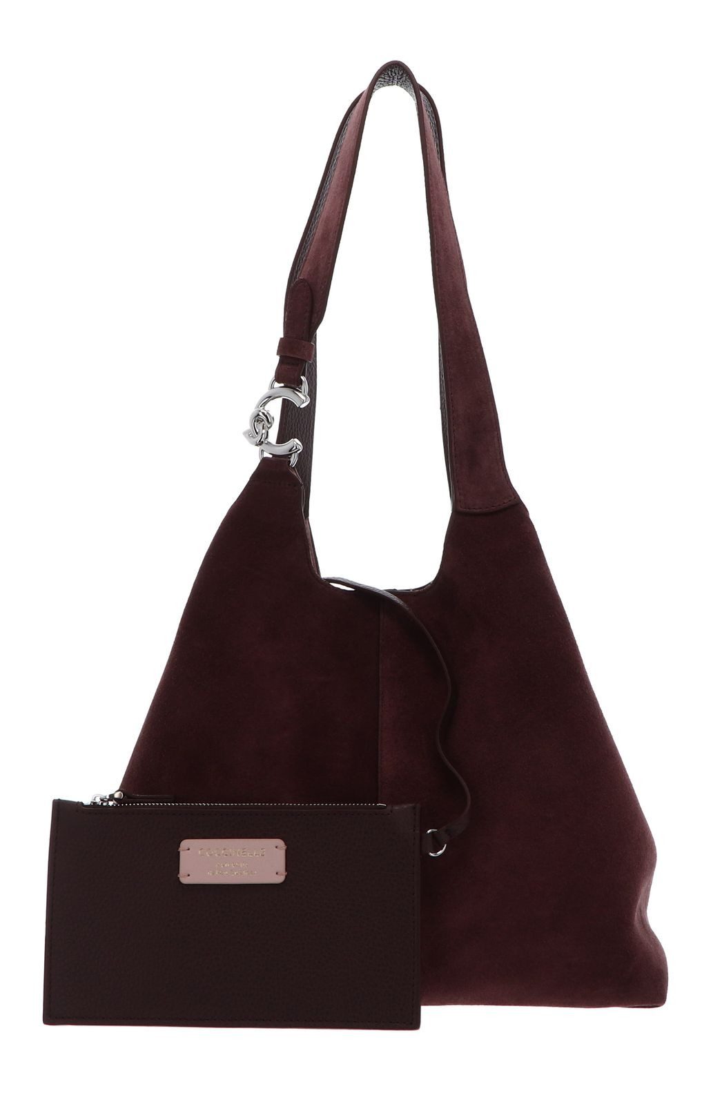 COCCINELLE Schultertasche Handbag Suede (Set, 2-tlg), aus echtem Rindsleder