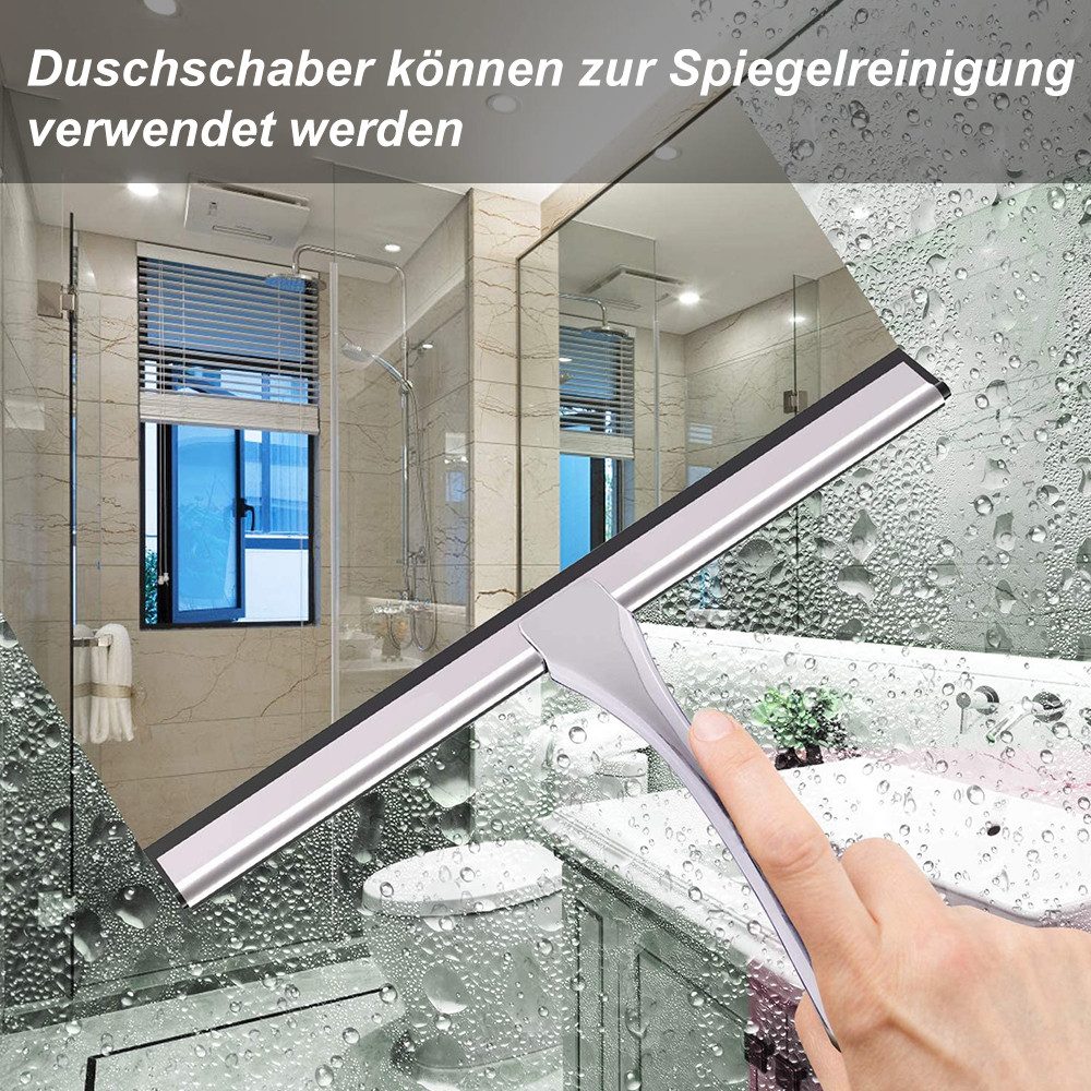 HUGERSTONE Duschabzieher Edelstahl Abzieher Dusche mit Halterung, Fensterabzieher für Dusche, (1-St., 25 cm Fensterwischer Kein Einbau Erforderlich), Für die Re – Bild 4 von 5