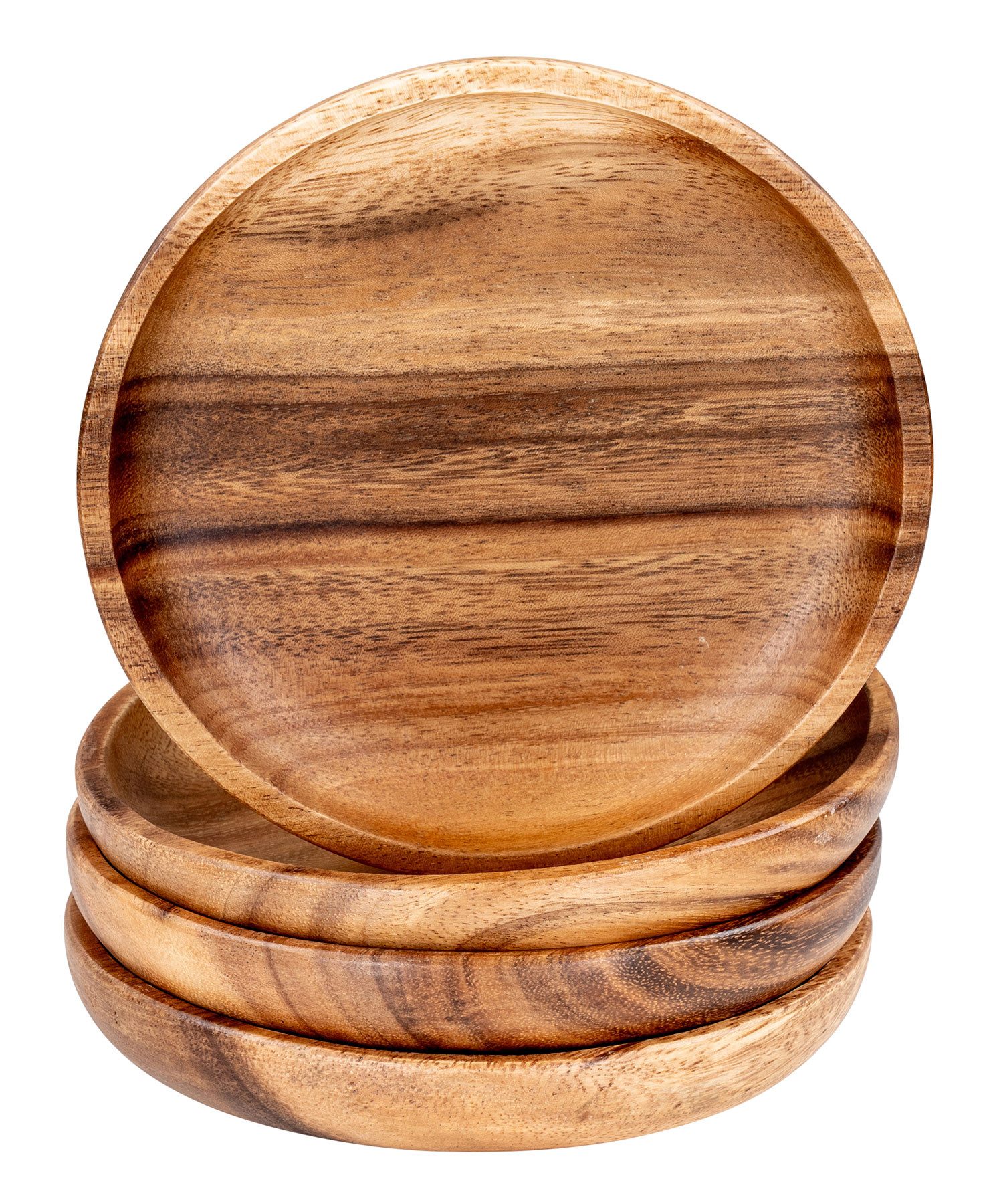 Levandeo® Dekoteller, 4er Set Runde Teller Akazie Ø15cm Holzteller Snacktel günstig online kaufen