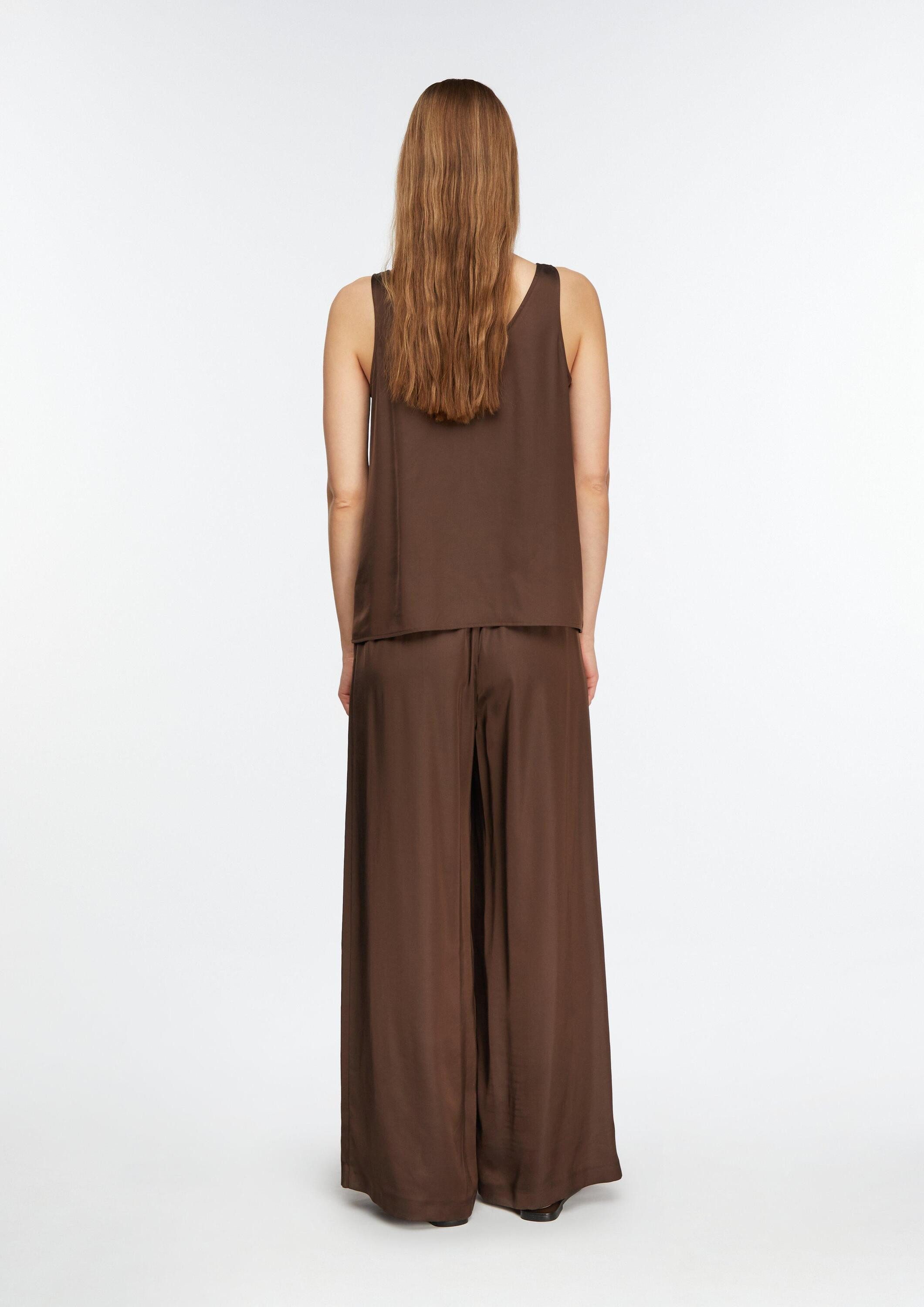 comma Chinos Hose Wide-Leg-Hose aus Satin