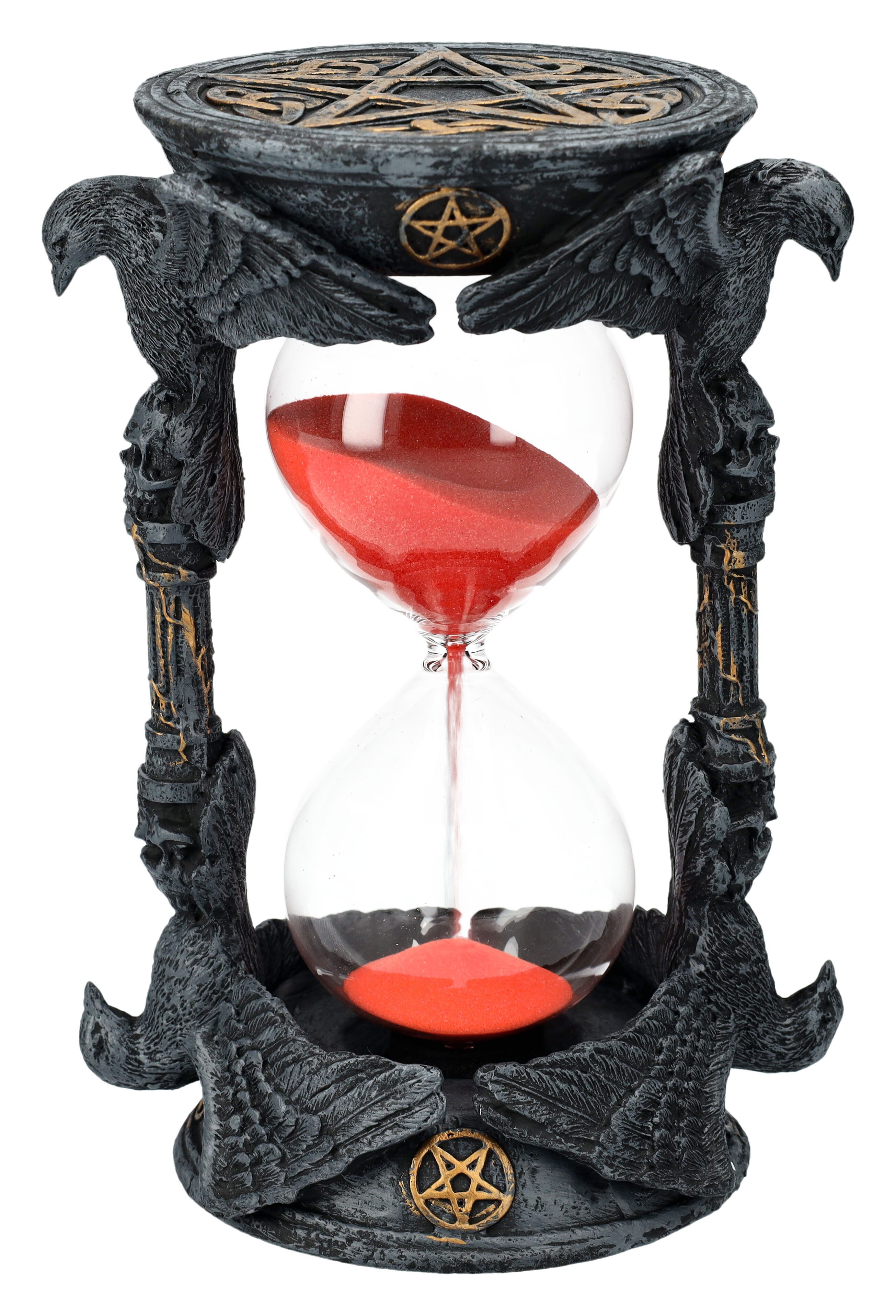 Figuren Shop GmbH Sanduhr Sanduhr - Raben und Totenköpfe - Gothic Dekoratio günstig online kaufen