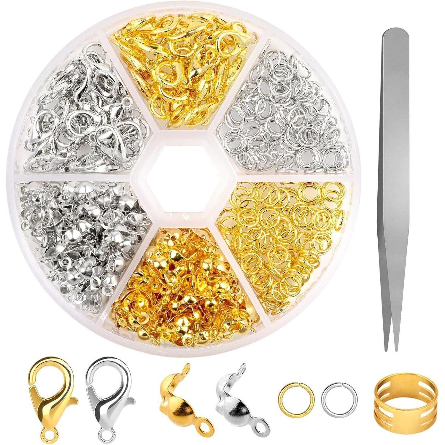 Weysoo Einlage für Armschmuck Kettenverschluss Set 1030 Stück Armband DIY Zubehör Karabiner