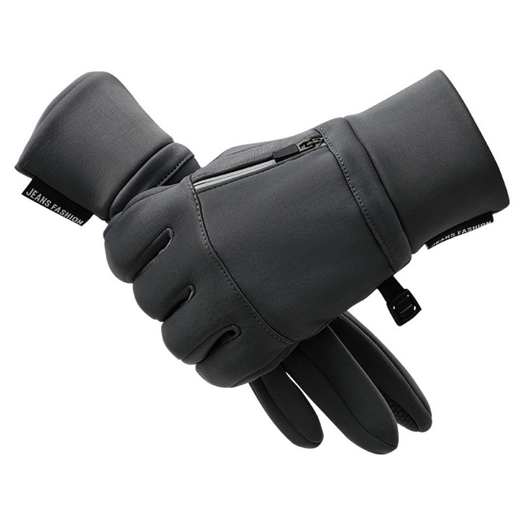 L.Ru UG Fahrradhandschuhe Winterverdickte Thermo-Fahrradhandschuhe Kalte und wasserdichte Outdoor-Handschuhe mit Touchscreen | 