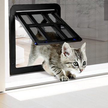 CALIYO Katzenklappe Katzenklappe Fliegengitter Automatischen Verschluss Hundeklappe, Fliegengitter Balkontür mit Katzenklappe Haustierklappe