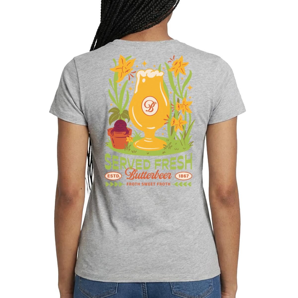 Spreadshirt T-Shirt Harry Potter Butterbeer Served Fresh Frauen T-Shirt (1-tlg) Slim Fit, fällt klein aus