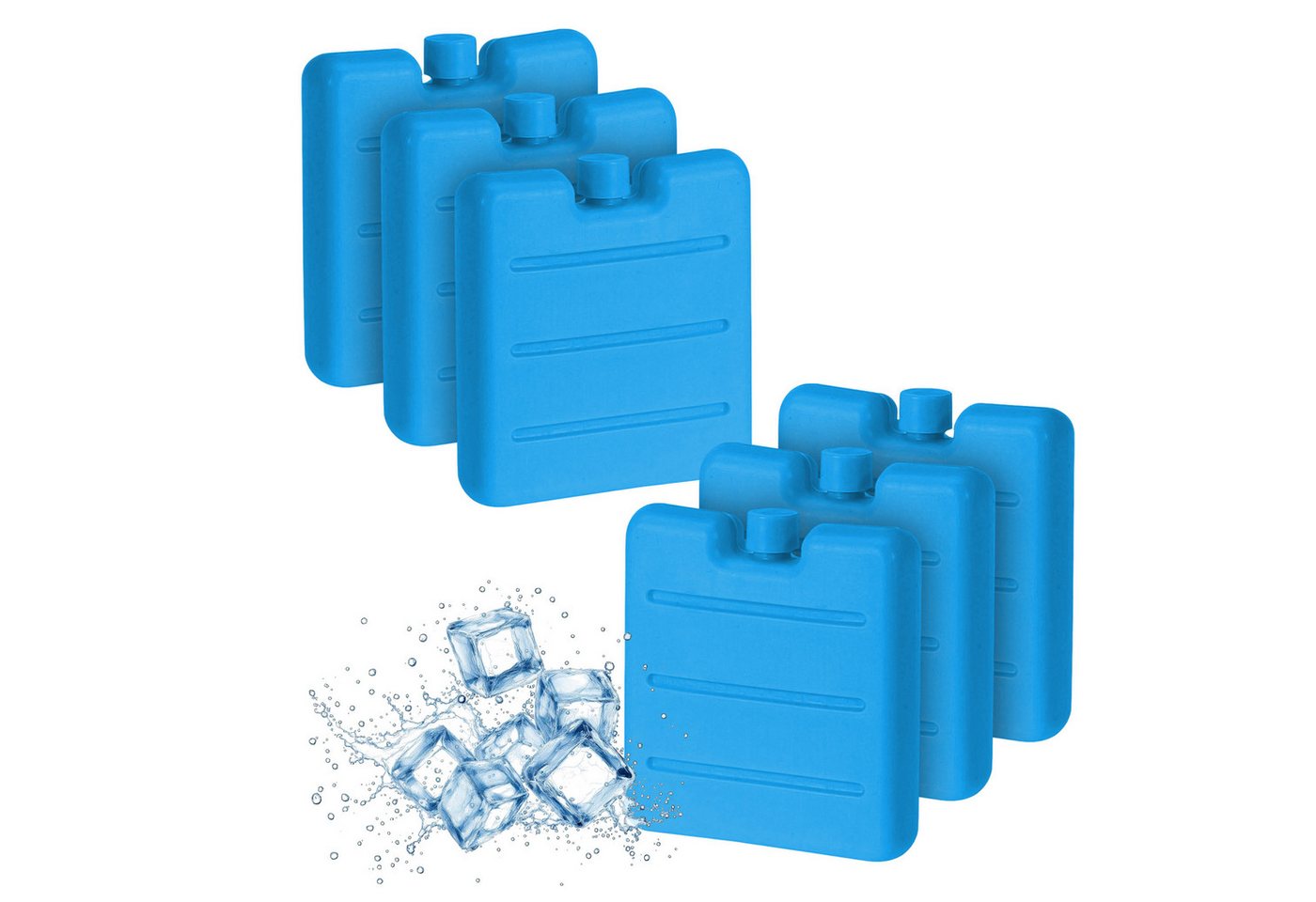 Spetebo Kühlakku Mini Kühlakkus 6er Set in blau - je 8 x 7 cm, Kleine Kühl Elemente flach für Brotdose Camping Lunchbox