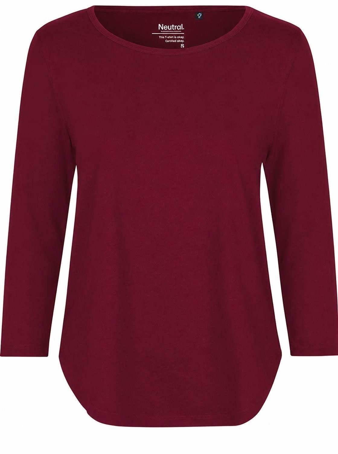 Neutral Langarmshirt Damen Three Quarter Sleeve T-Shirt - 3/4-Ärmel