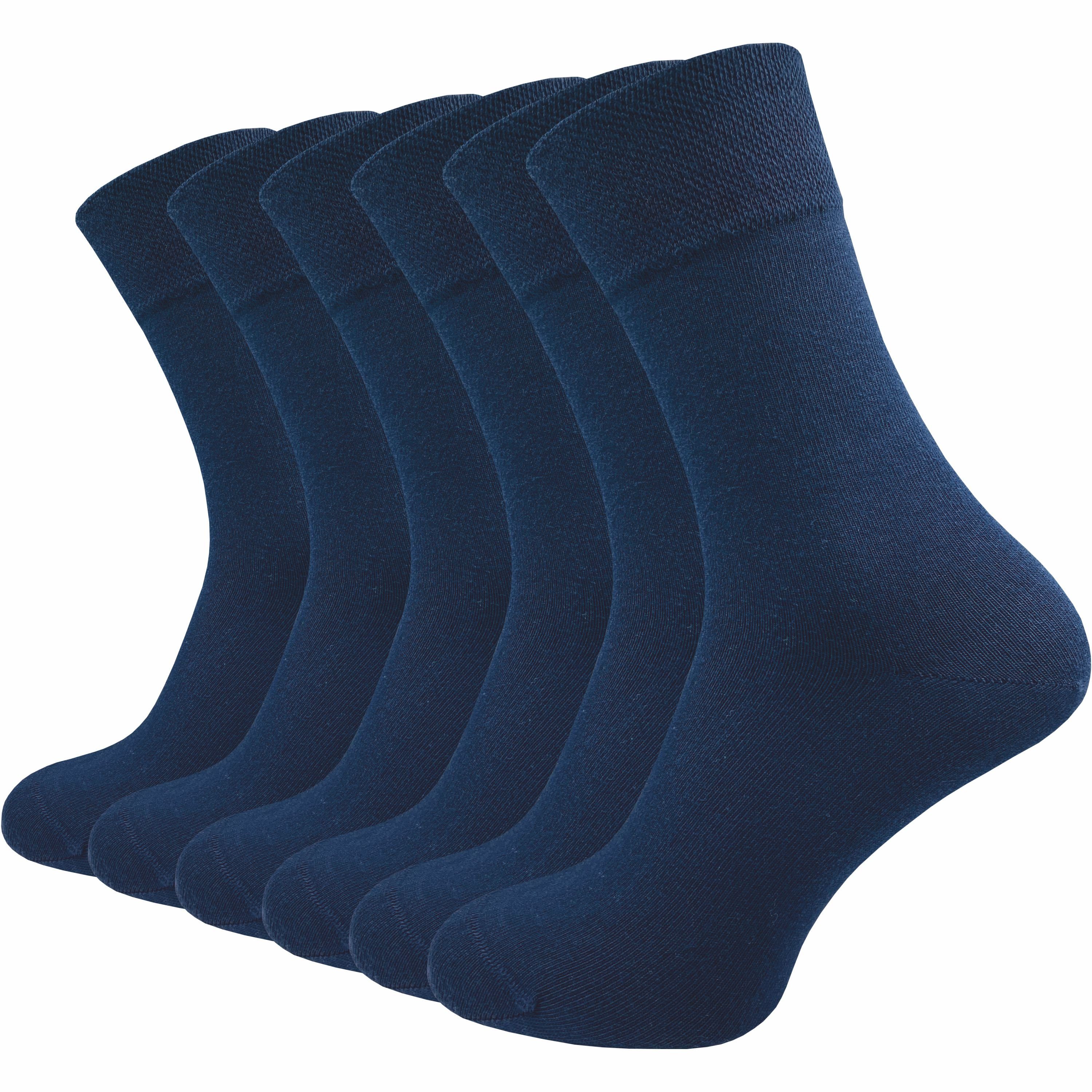 GAWILO Socken Damen doppelt - & Komfortbund grau aus Paar) blau & schwarz, gekämmter Naht - Premium hochwertiger, Baumwolle drückende für Herren ohne (6