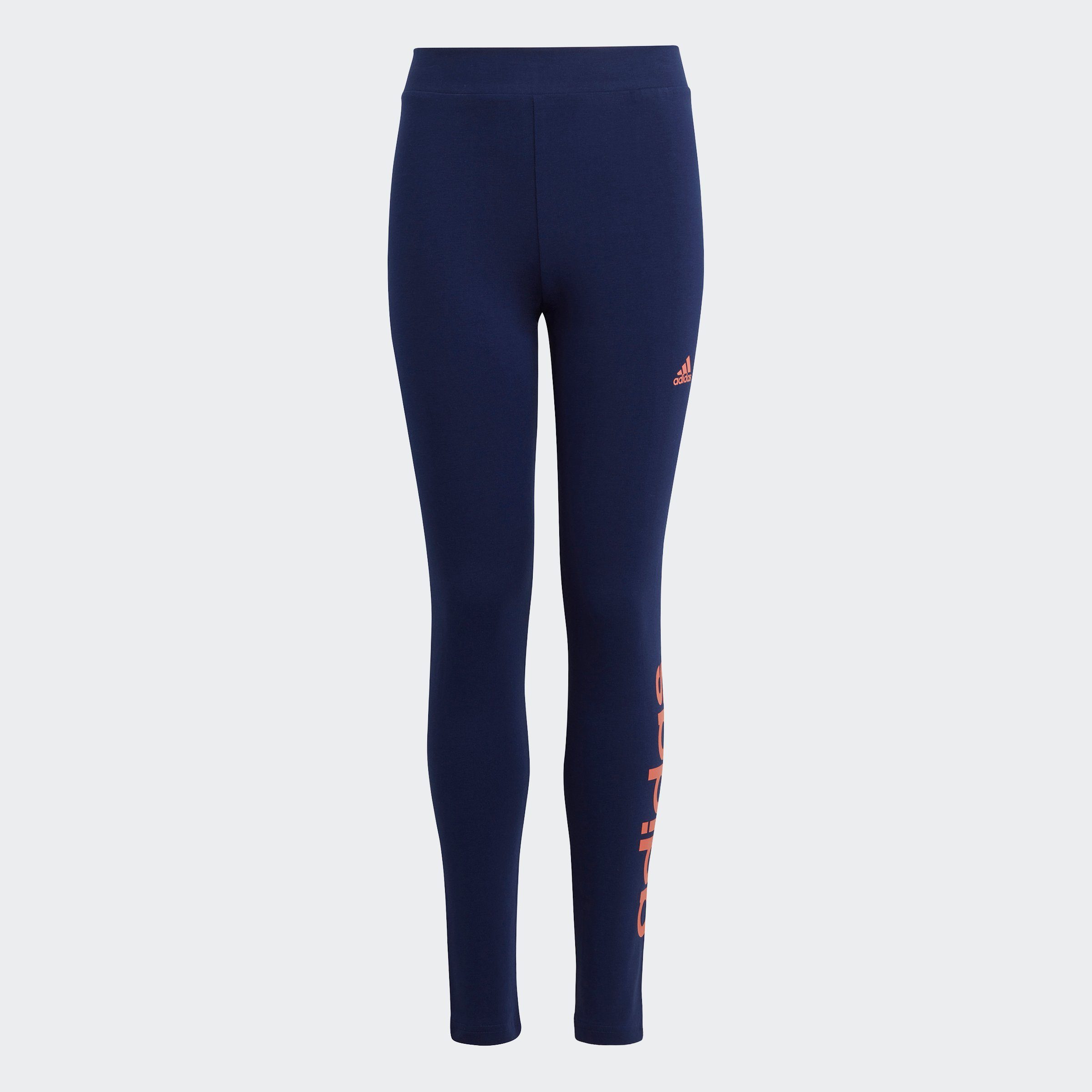 adidas Sportswear Trainingstights (1-tlg) LINEAR Coral COTTON Dark LOGO Fusion Blue Semi ESSENTIALS 