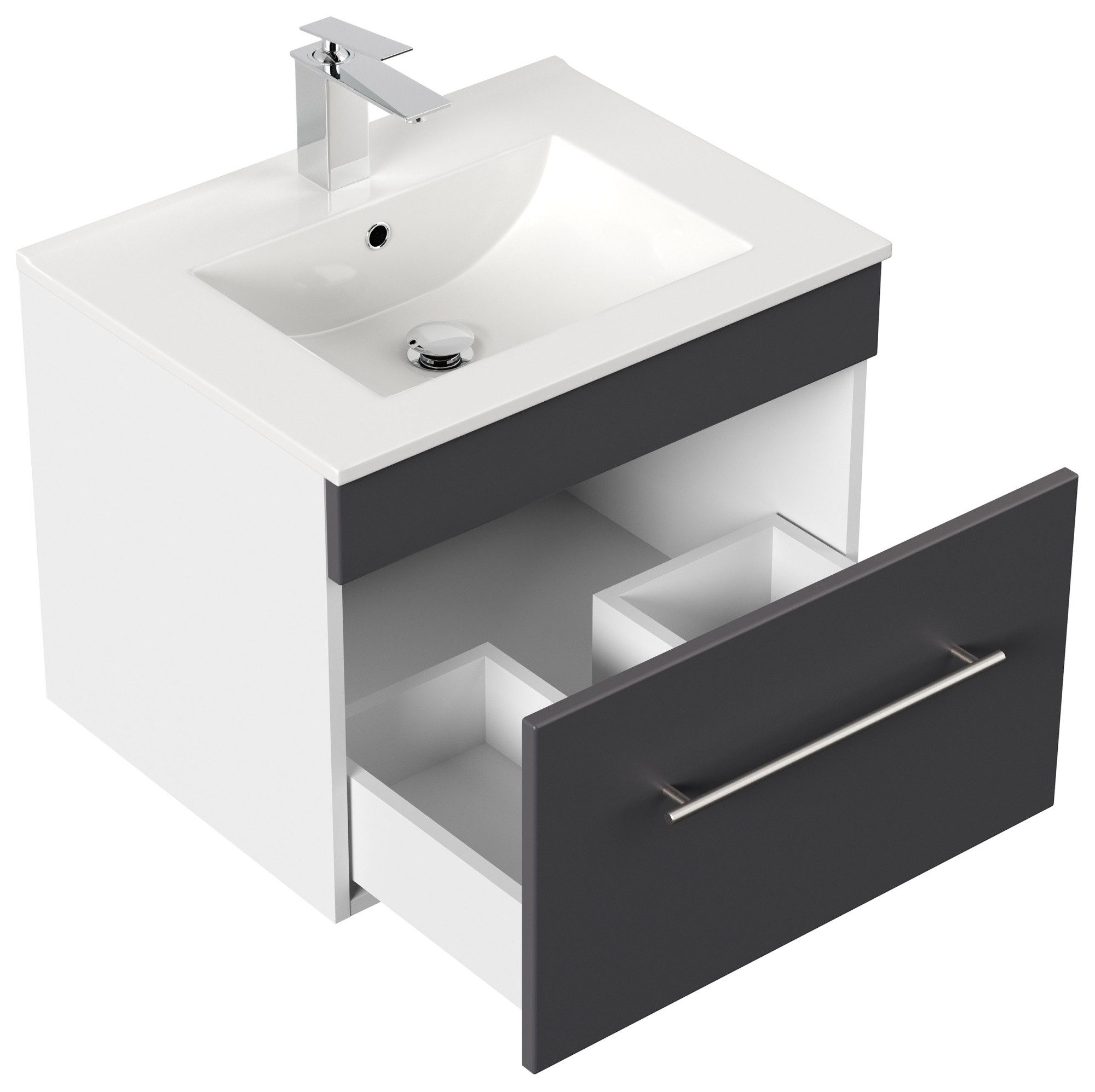 Magnolia Home Waschtisch Badmöbel SANTINI 60 SoftClose anthrazit