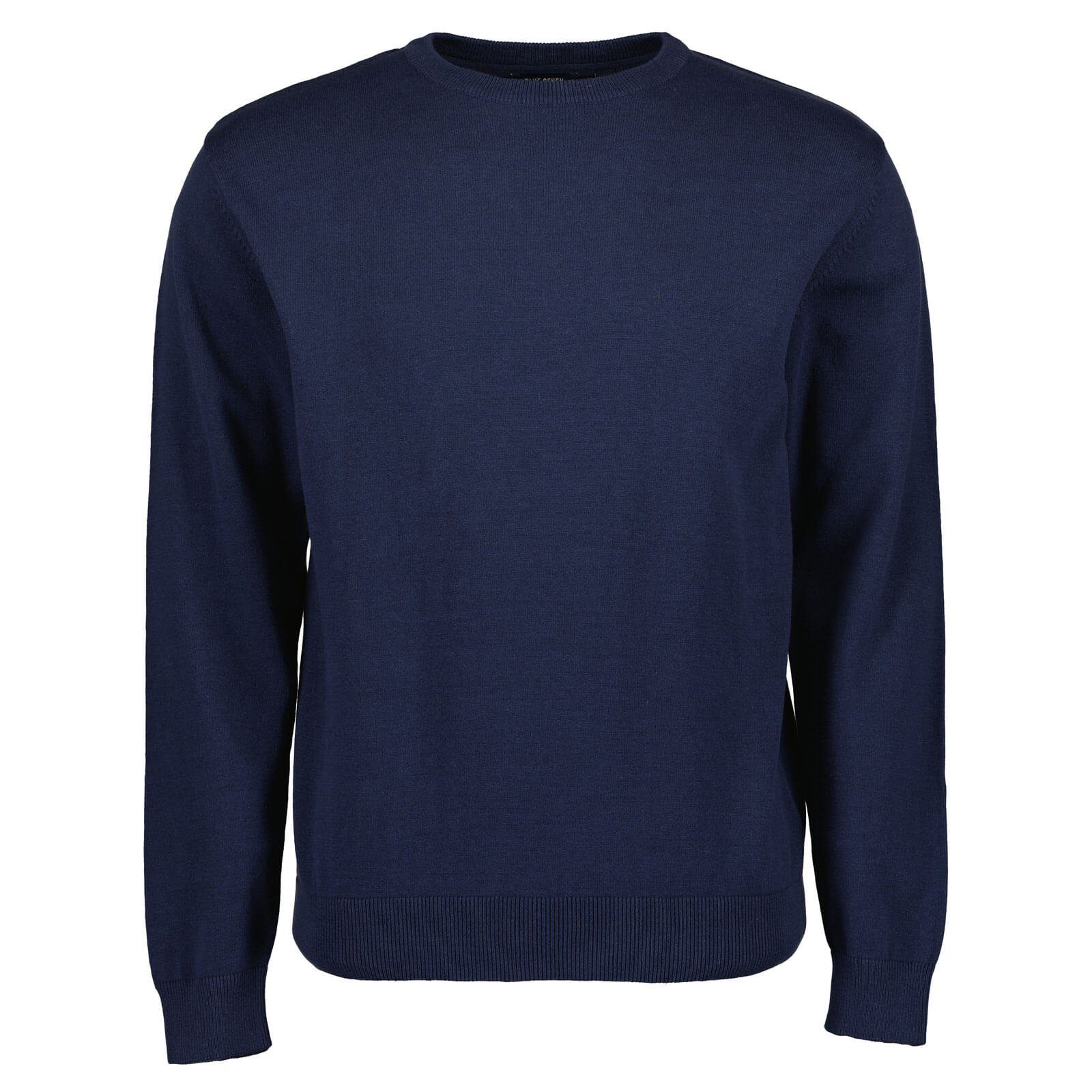 Blue Seven Rundhalspullover Herren Pullover Unifarben aus Baumwolle mit Rundhalsausschnitt
