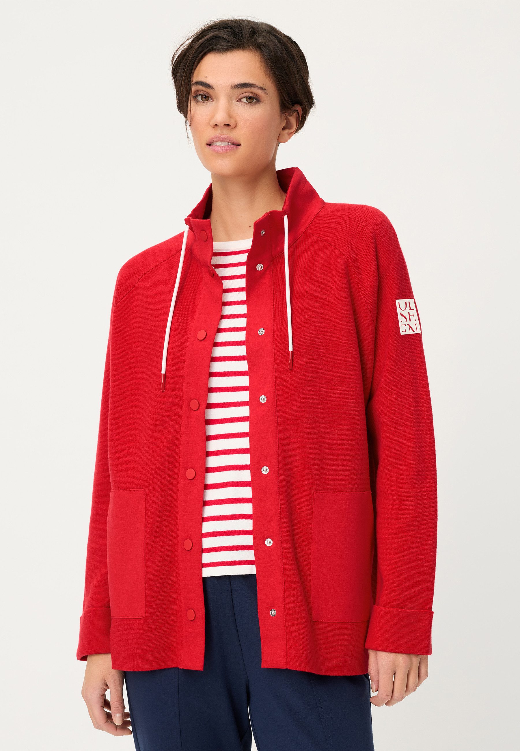 Olsen Cardigan mit Stehkragen und Raglanärmeln