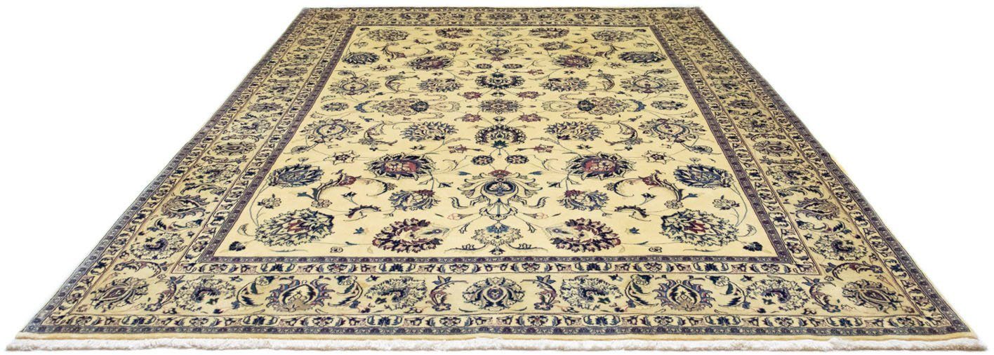 Wollteppich Maschad Durchgemustert Beige chiaro 345 x 246 cm, morgenland, rechteckig, Höhe: 10 mm, Unikat mit Zertifikat | Kurzflor-Teppiche