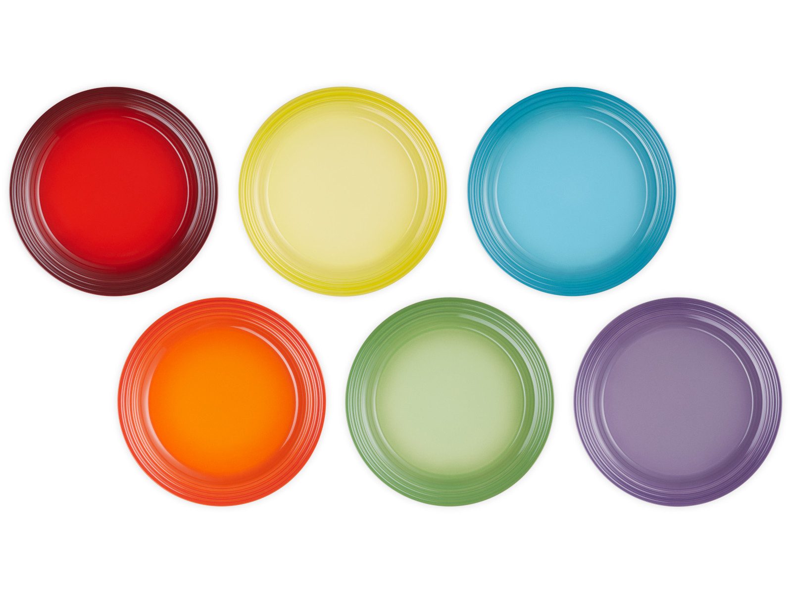 LE CREUSET Speiseteller Regenbogen Speiseteller 27cm Set 6tlg