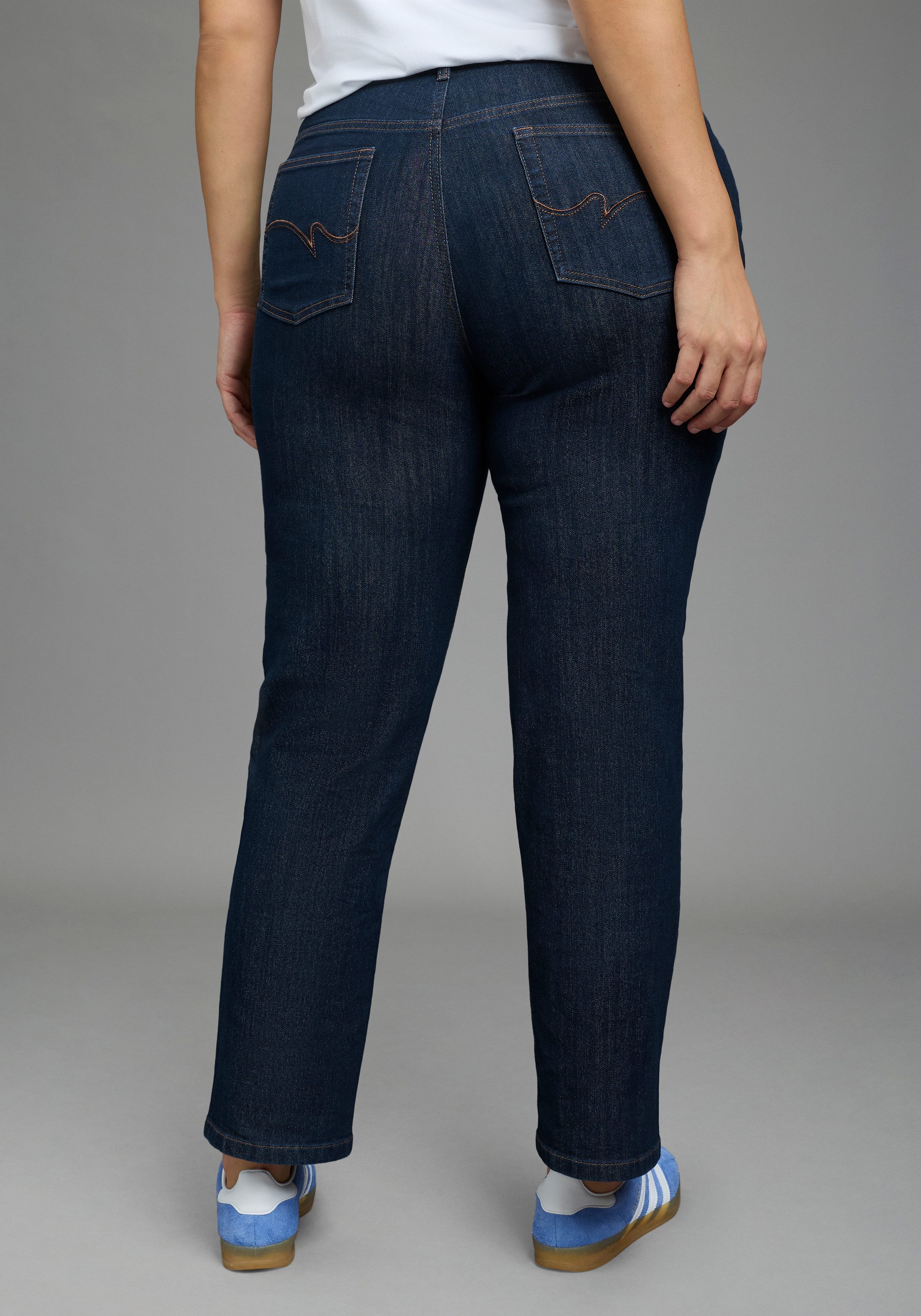 Laura Scott CURVE Gerade Jeans Große Größen Straight-Fit, gerader Beinverlauf, hohe Leibhöhe – Bild 2 von 5