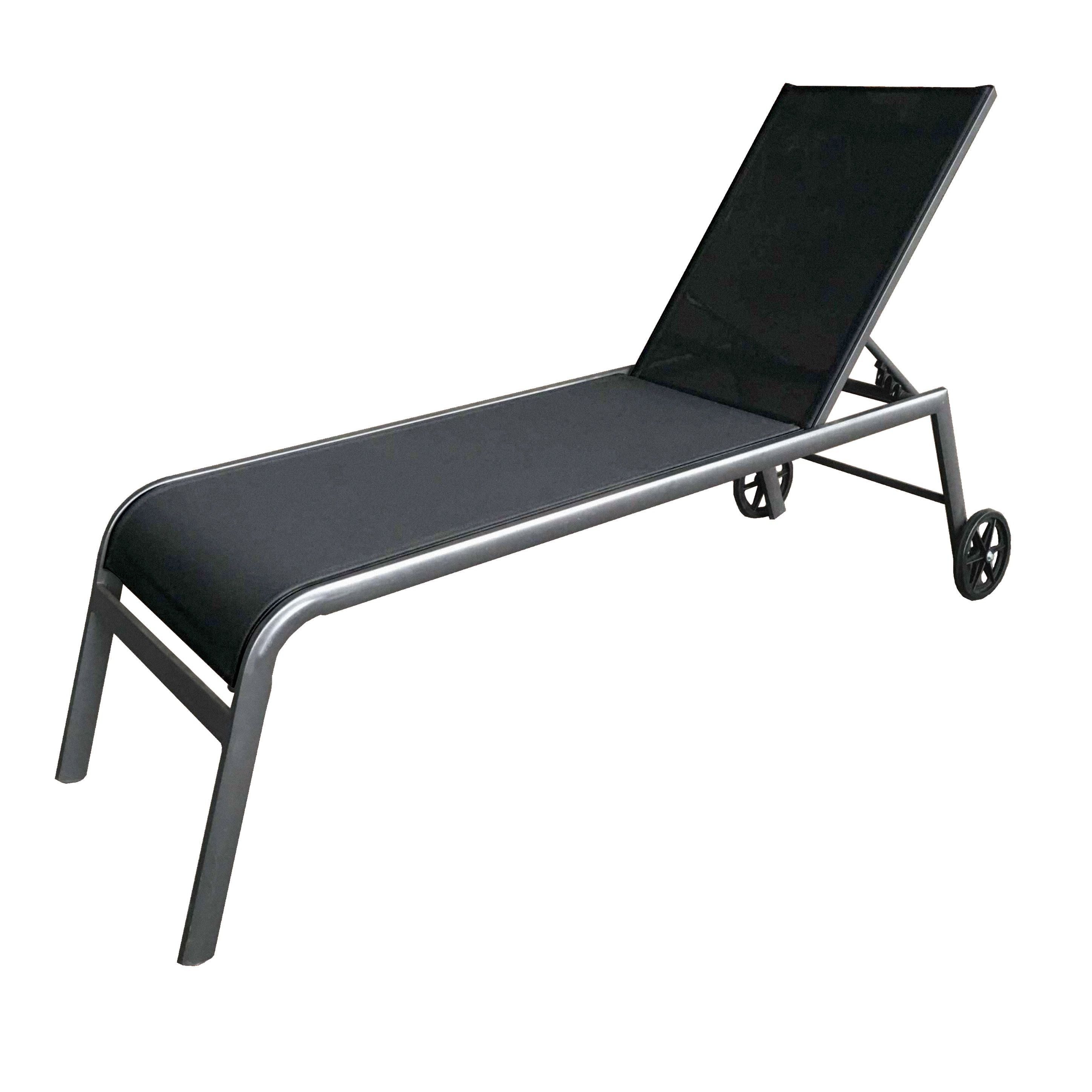 doppler® Rollliege Gartenliege Sonnenliege Alu extra hoch anthrazit