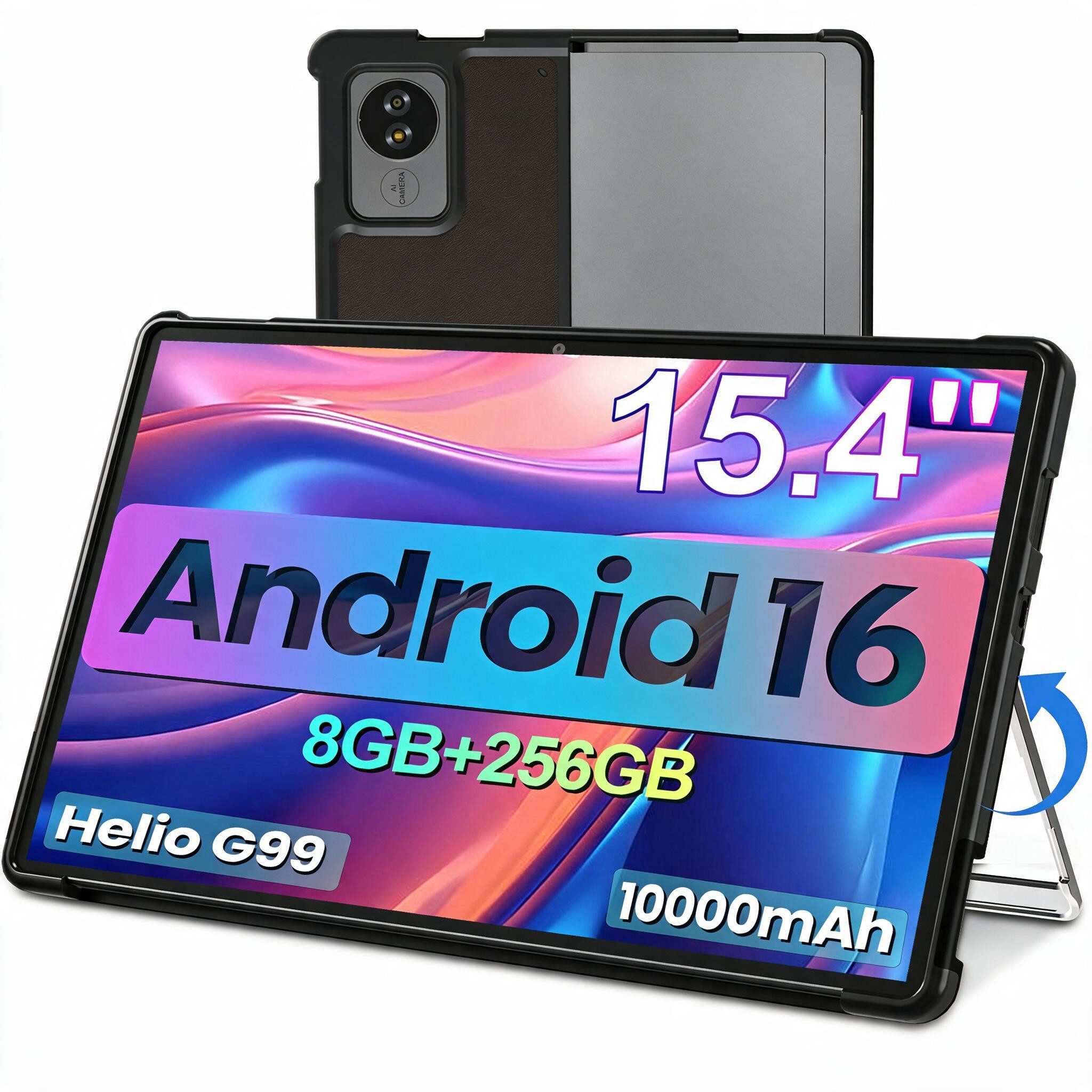 MENGHU 15,4" FHD Tablet Riesen-Display Android 16 8GB + 256GB, inkl. Ständer Tablet (15,4", 256 GB, Android 16)